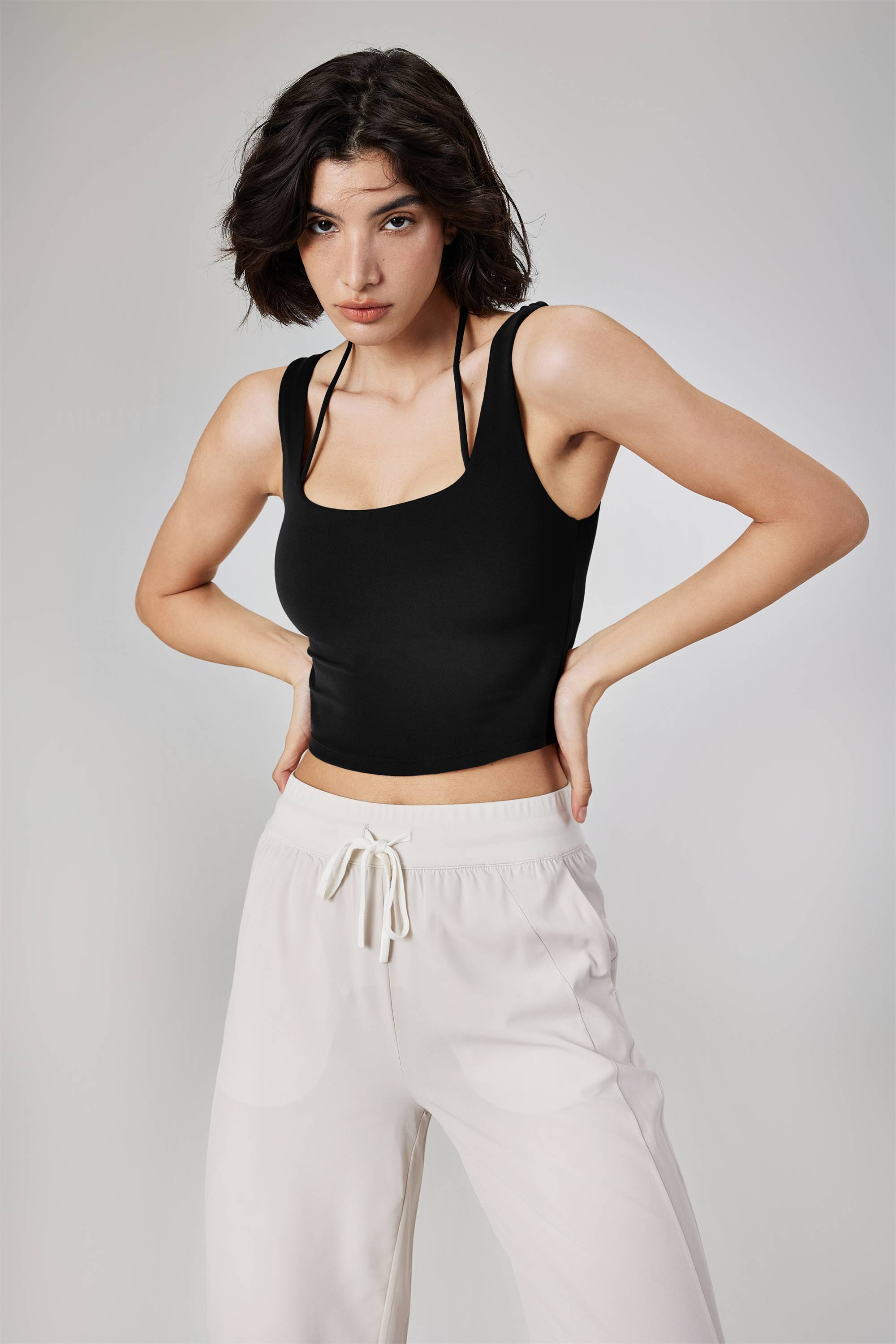 2-in-1 Layered Sports Bra with Integrated Tank Top