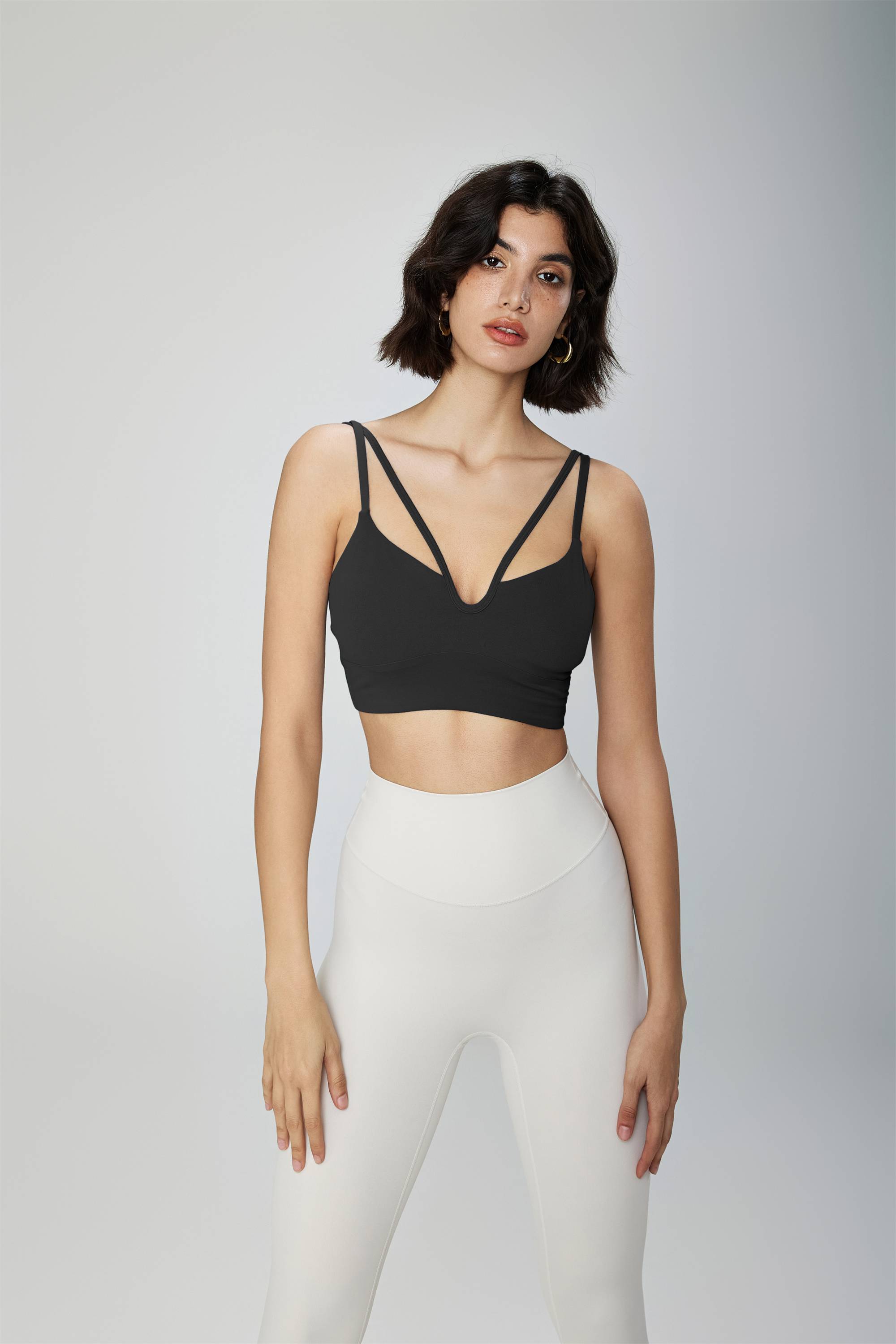 V-Neck Shock-Absorbing Sports Bra