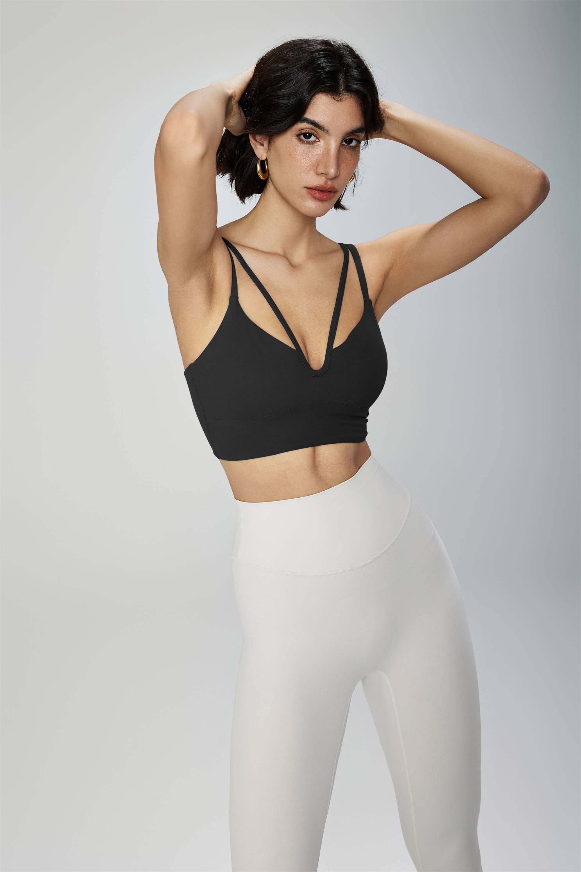 V-Neck Shock-Absorbing Sports Bra