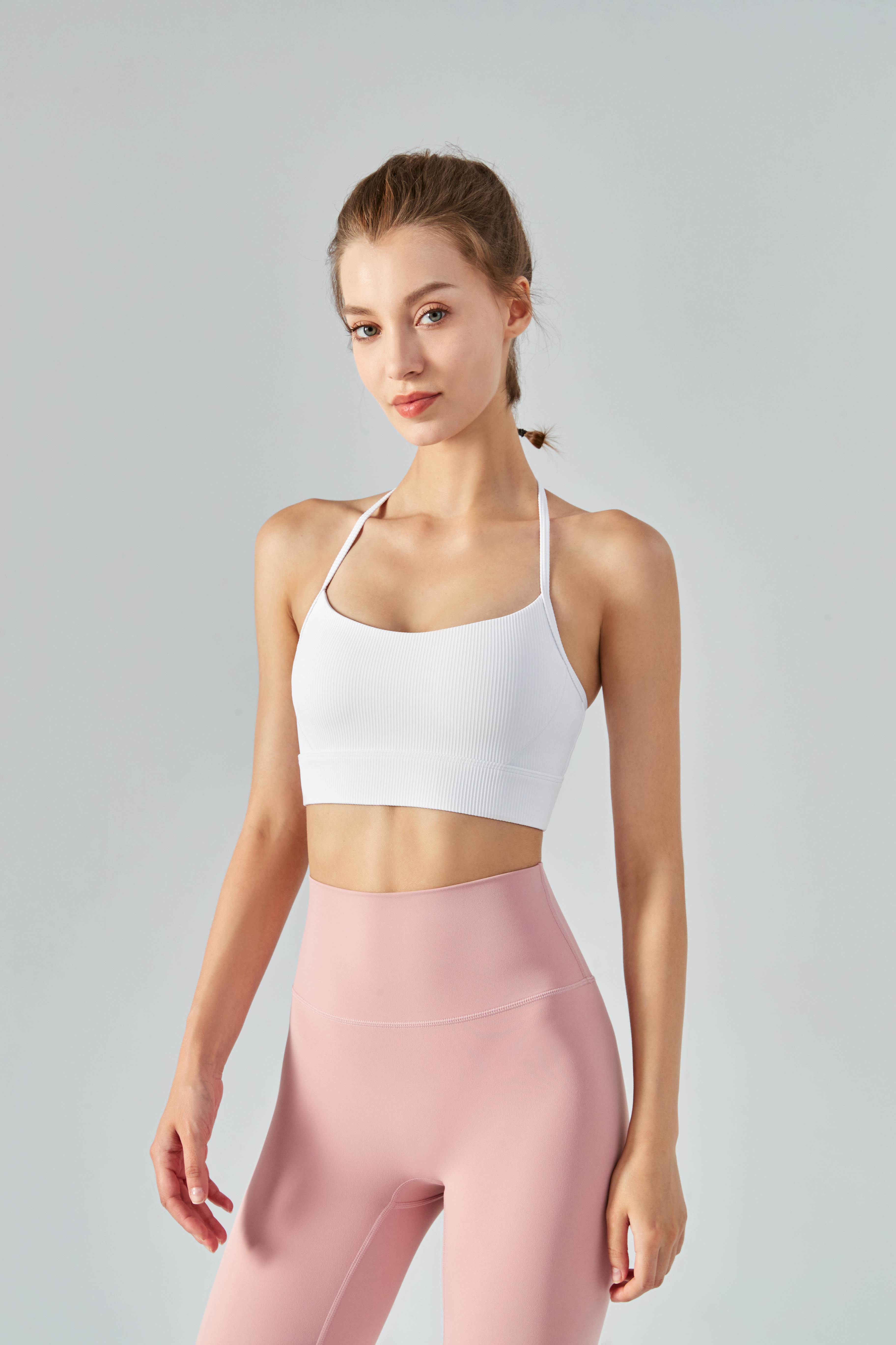 Ribbed Halter Sports Bra