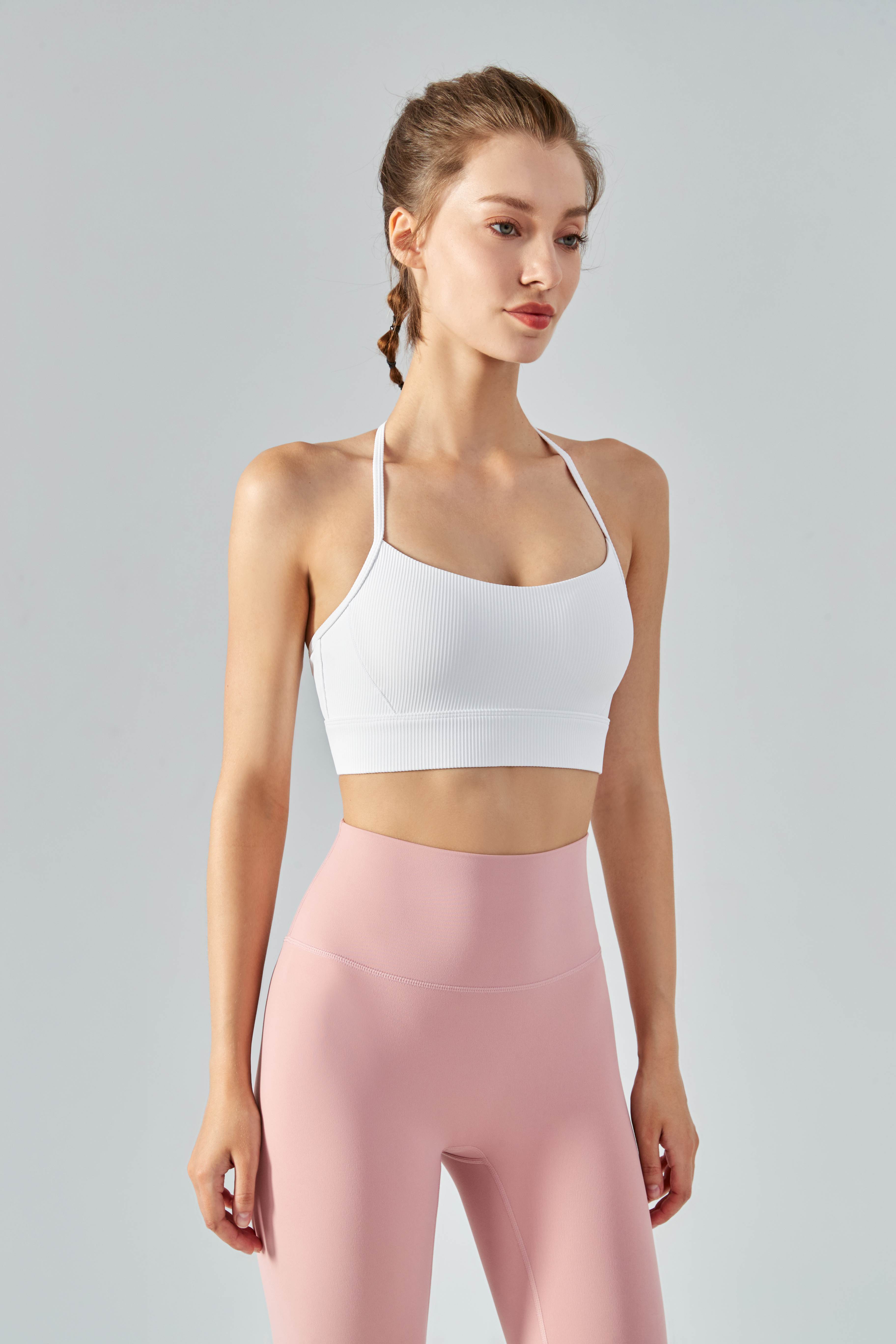 Ribbed Halter Sports Bra