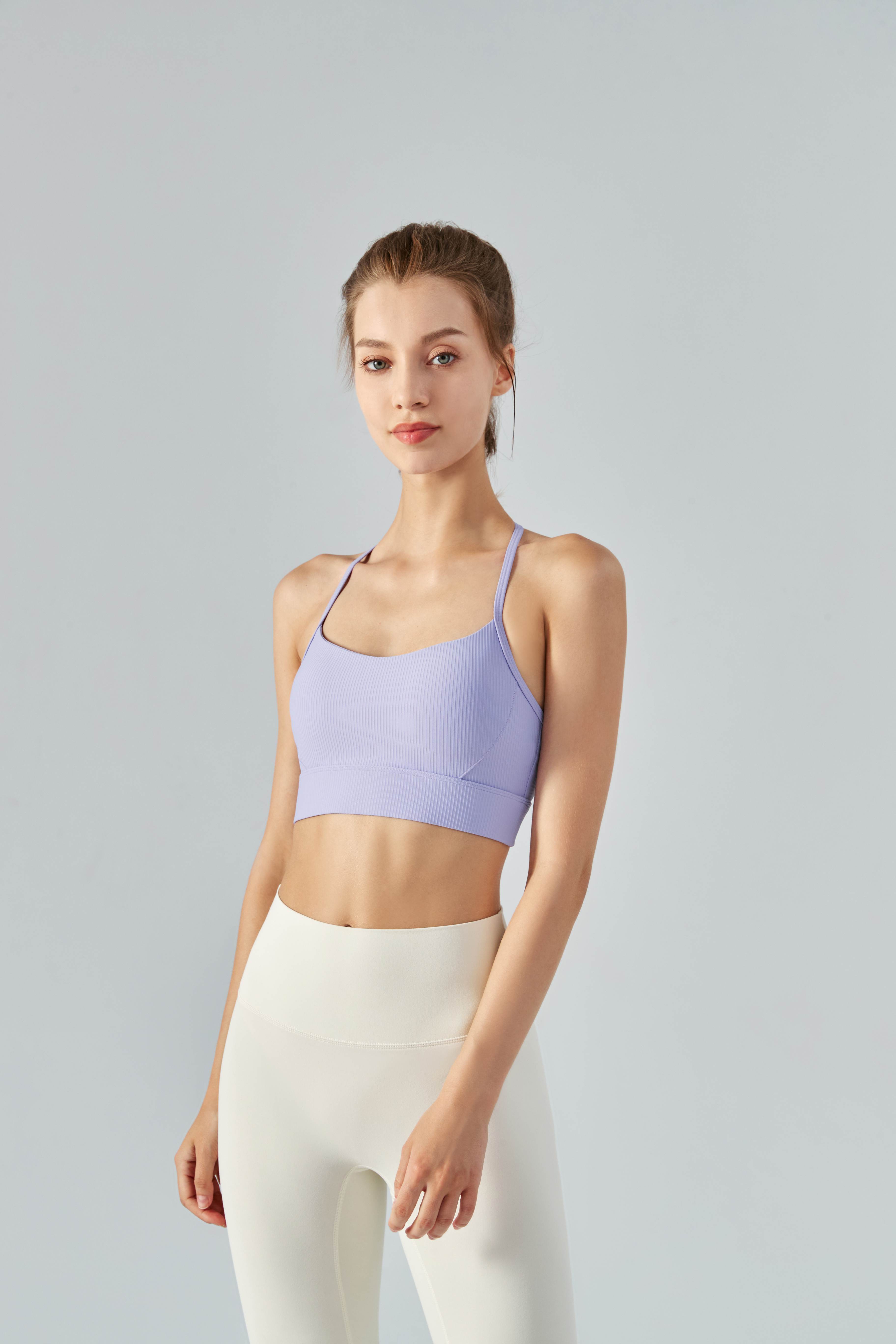 Ribbed Halter Sports Bra