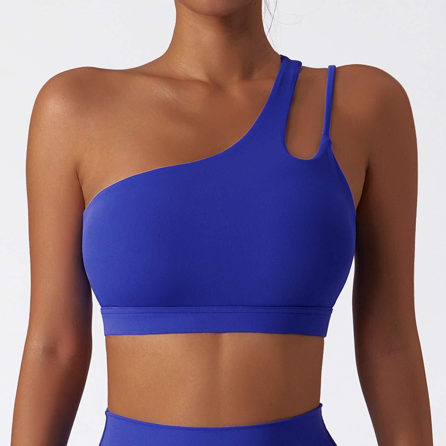 Slant Single-Shoulder Shockproof Sports Bra