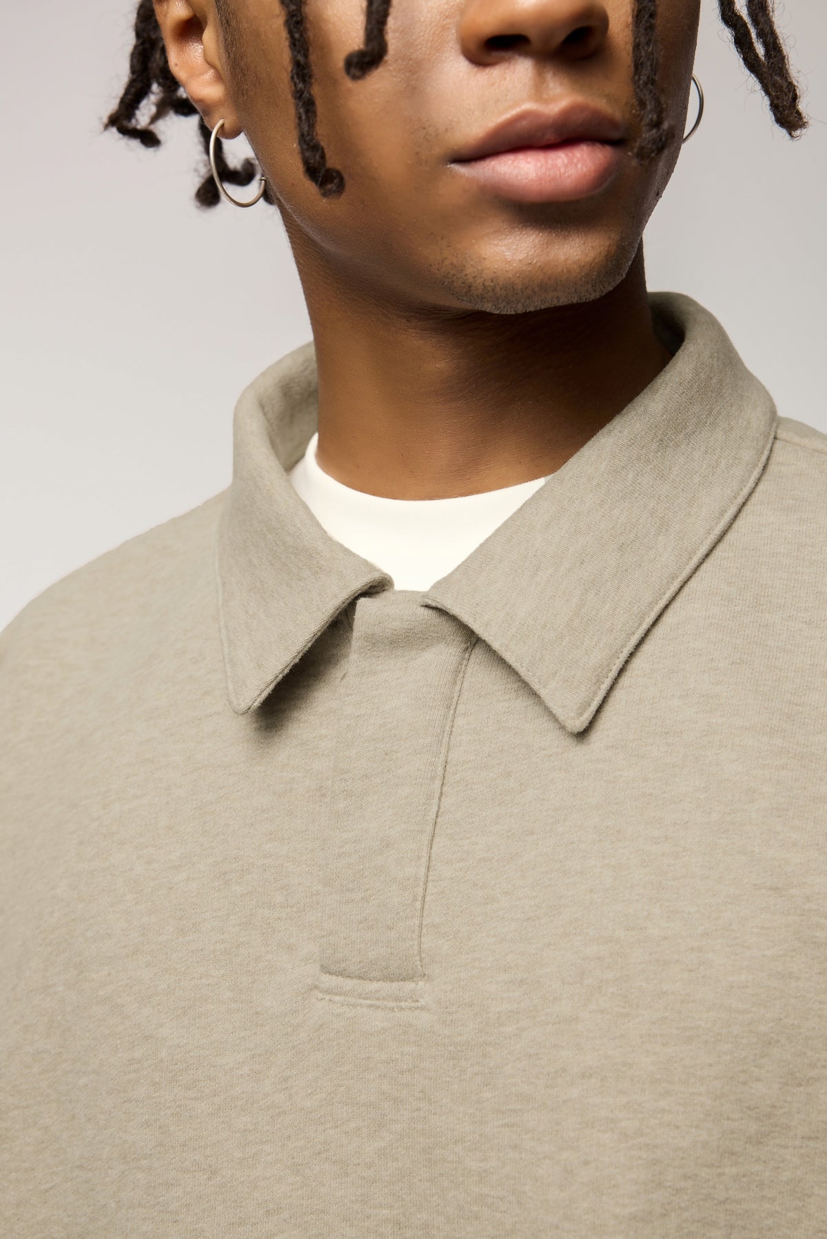 Fleece Pullover with Collared Neck