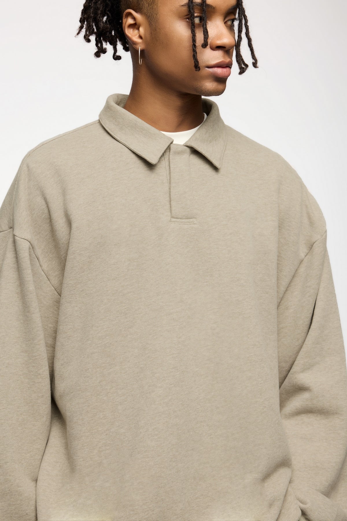 Fleece Pullover with Collared Neck