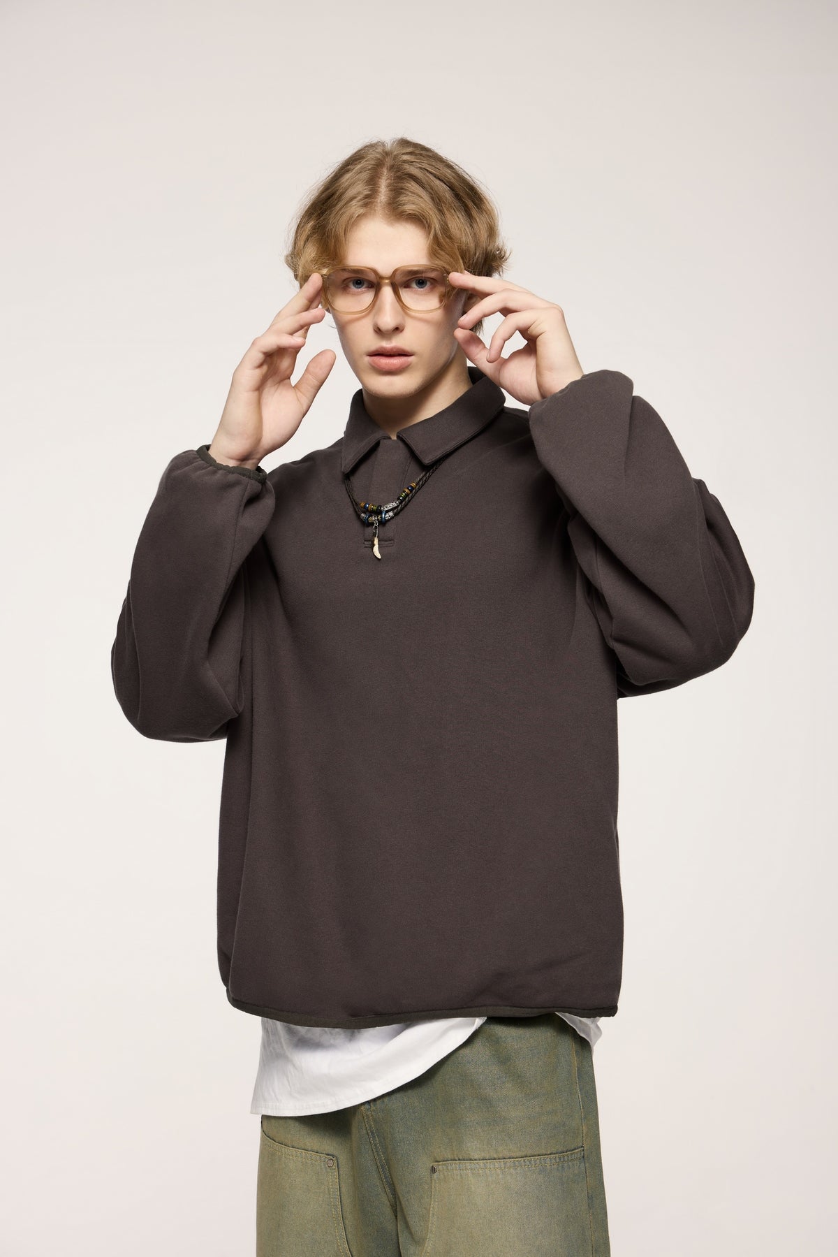 Fleece Pullover with Collared Neck