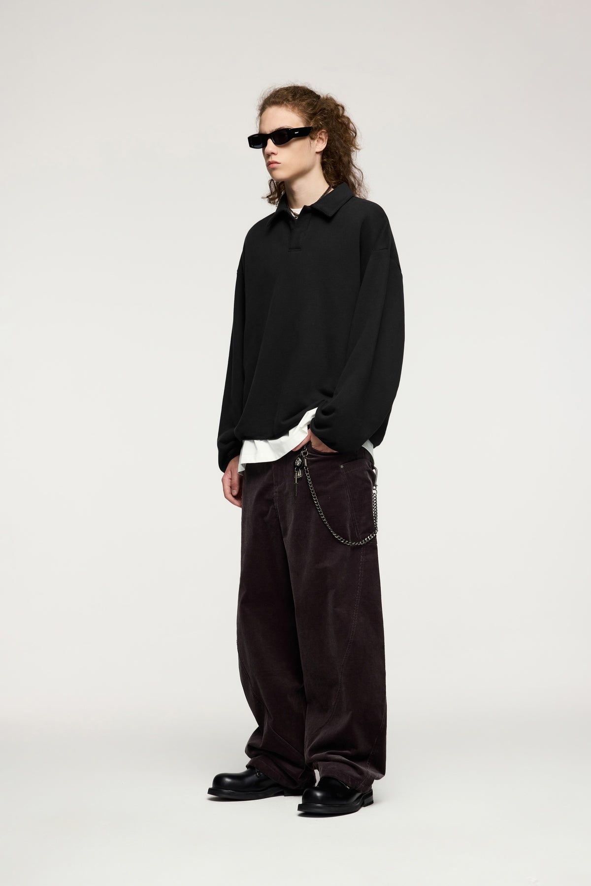 Fleece Pullover with Collared Neck