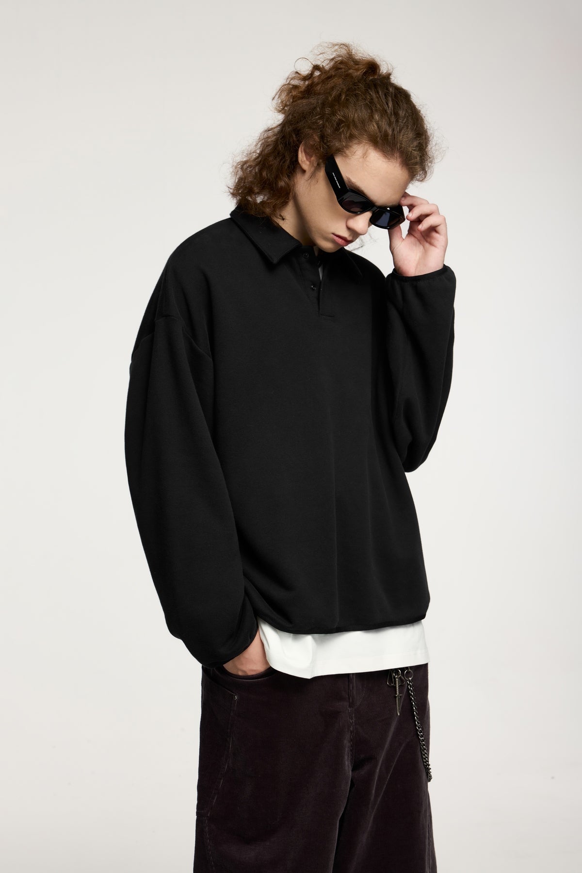 Fleece Pullover with Collared Neck