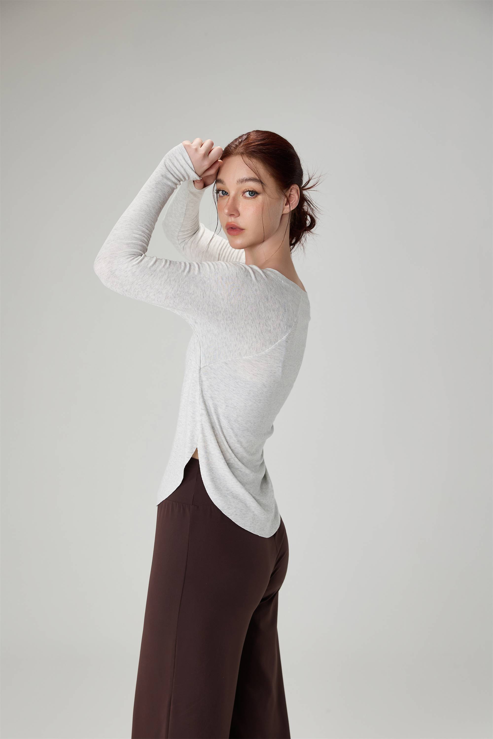 Loose-Fit Breathable Slub Yarn Sports Top