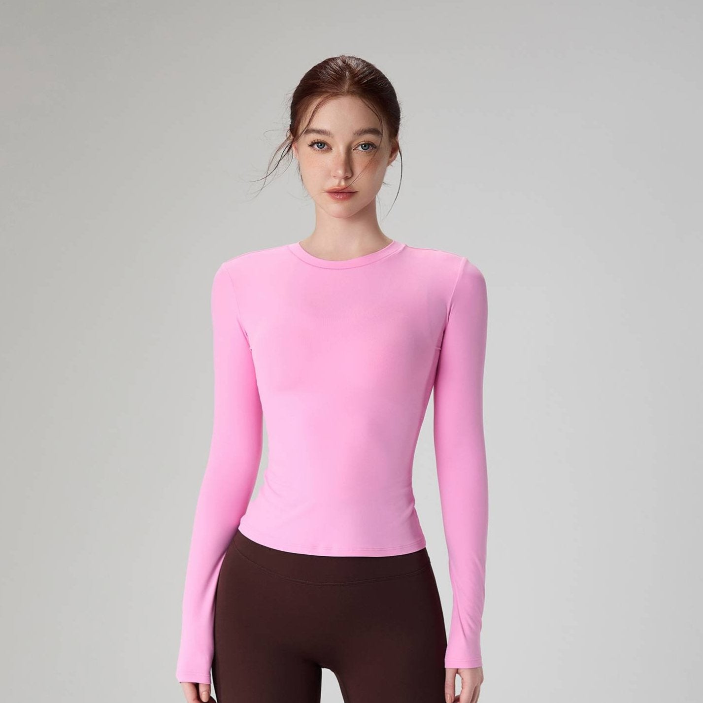 Fitted Crewneck Yoga Sports Top