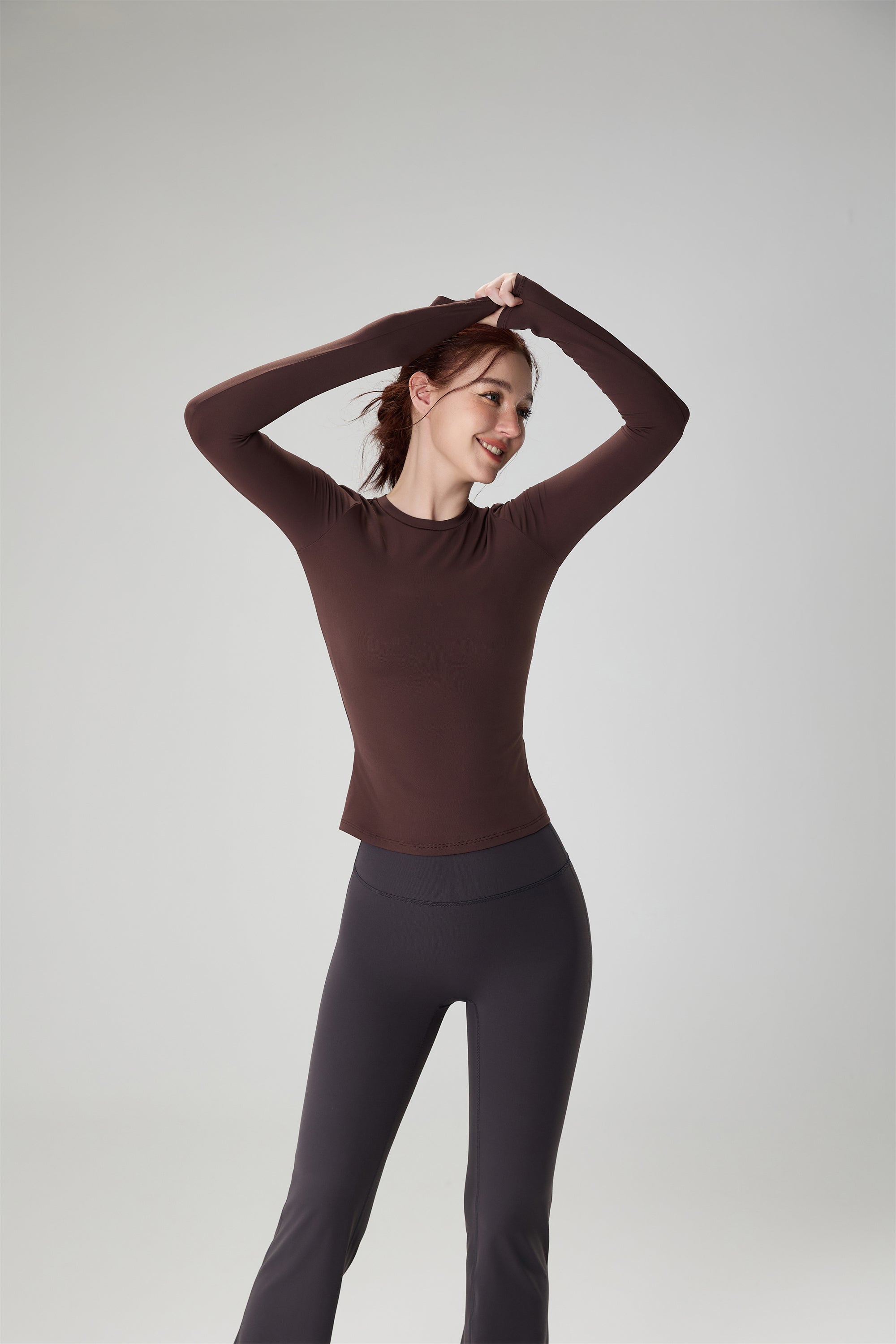 Fitted Crewneck Yoga Sports Top