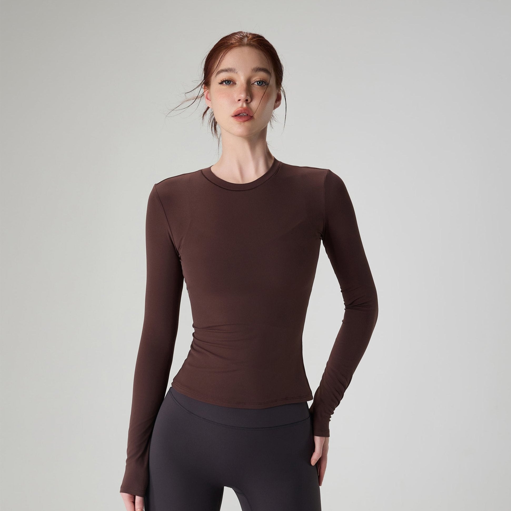 Fitted Crewneck Yoga Sports Top