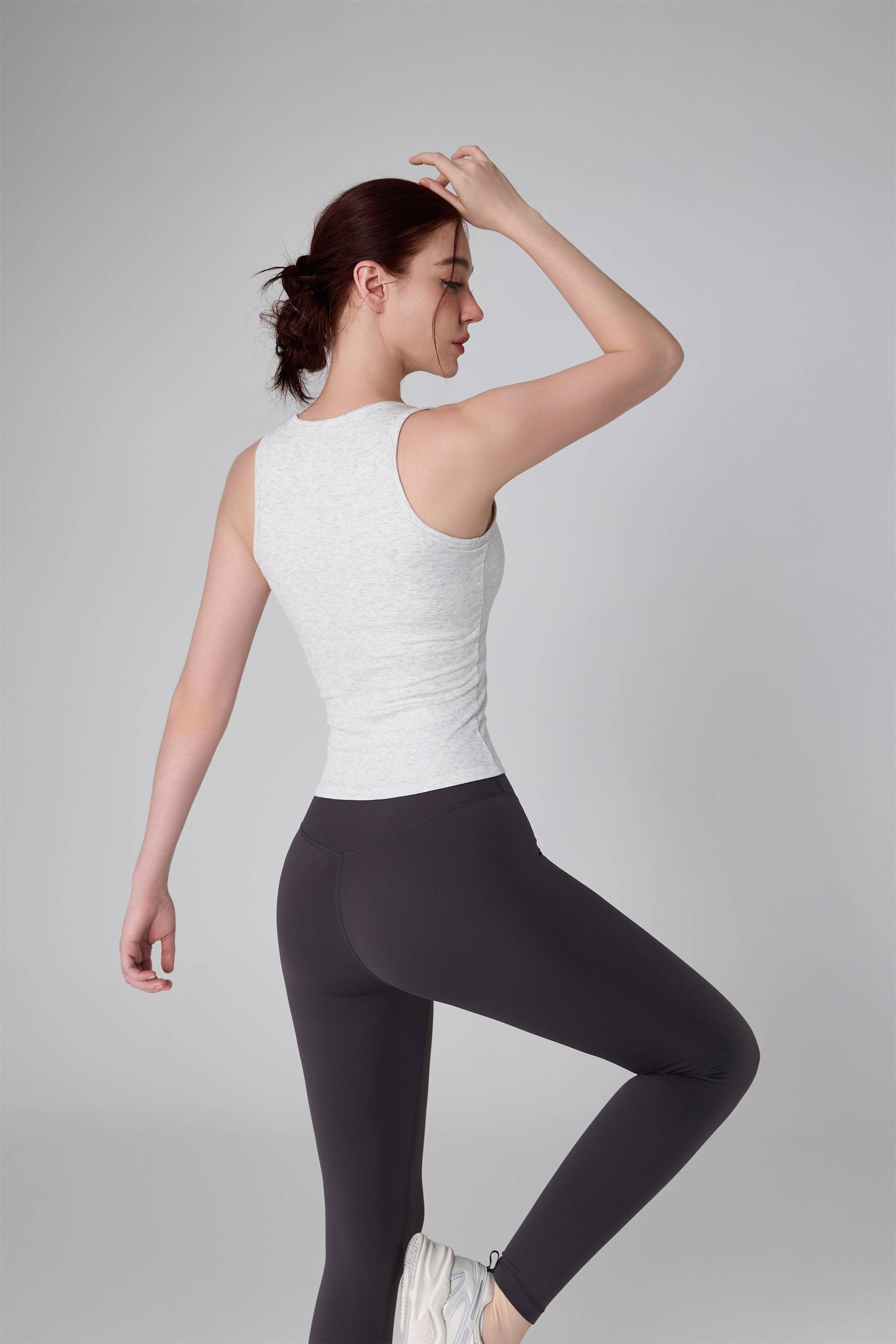 Ribbed Crewneck Running Yoga Tank Top