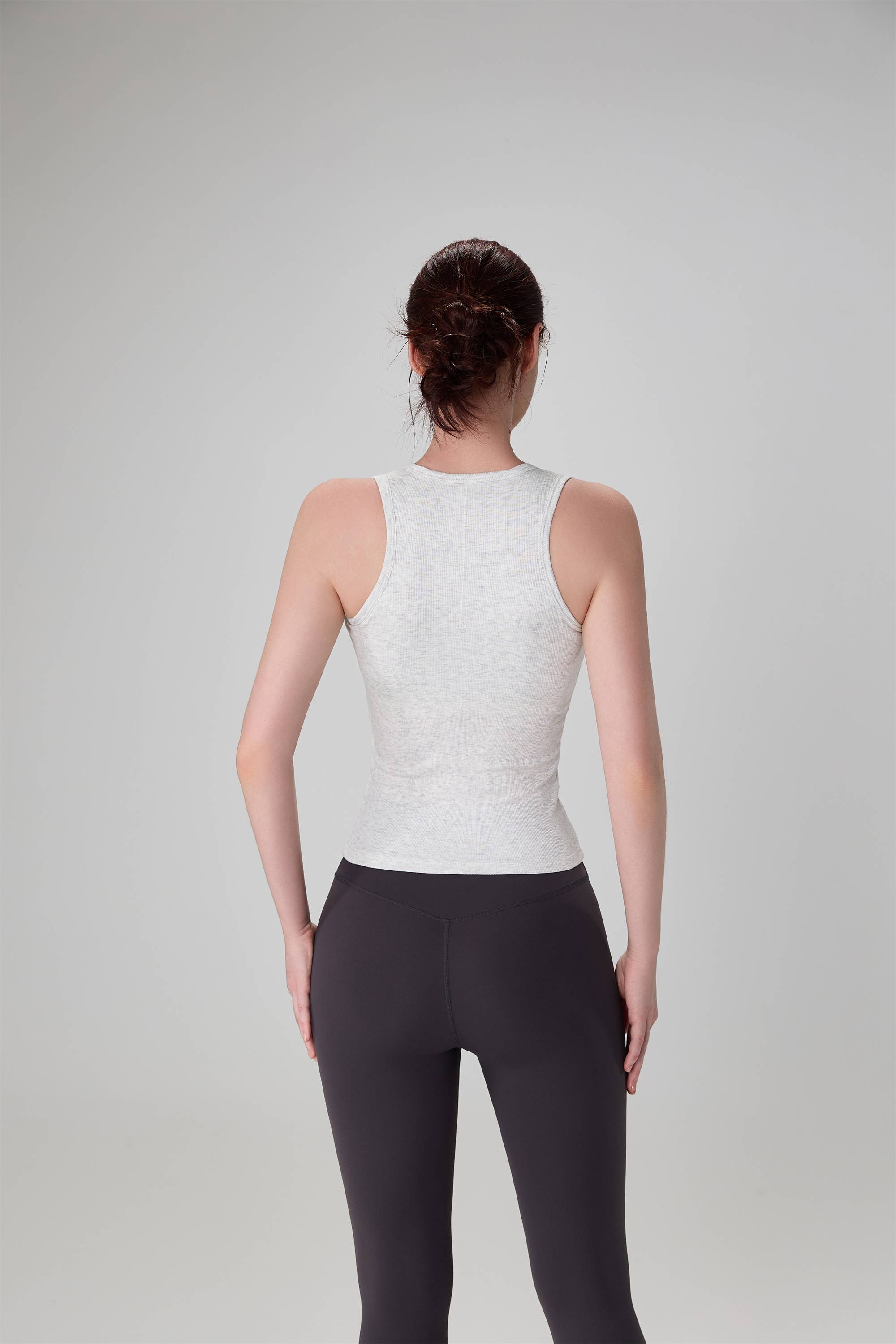 Ribbed Crewneck Running Yoga Tank Top