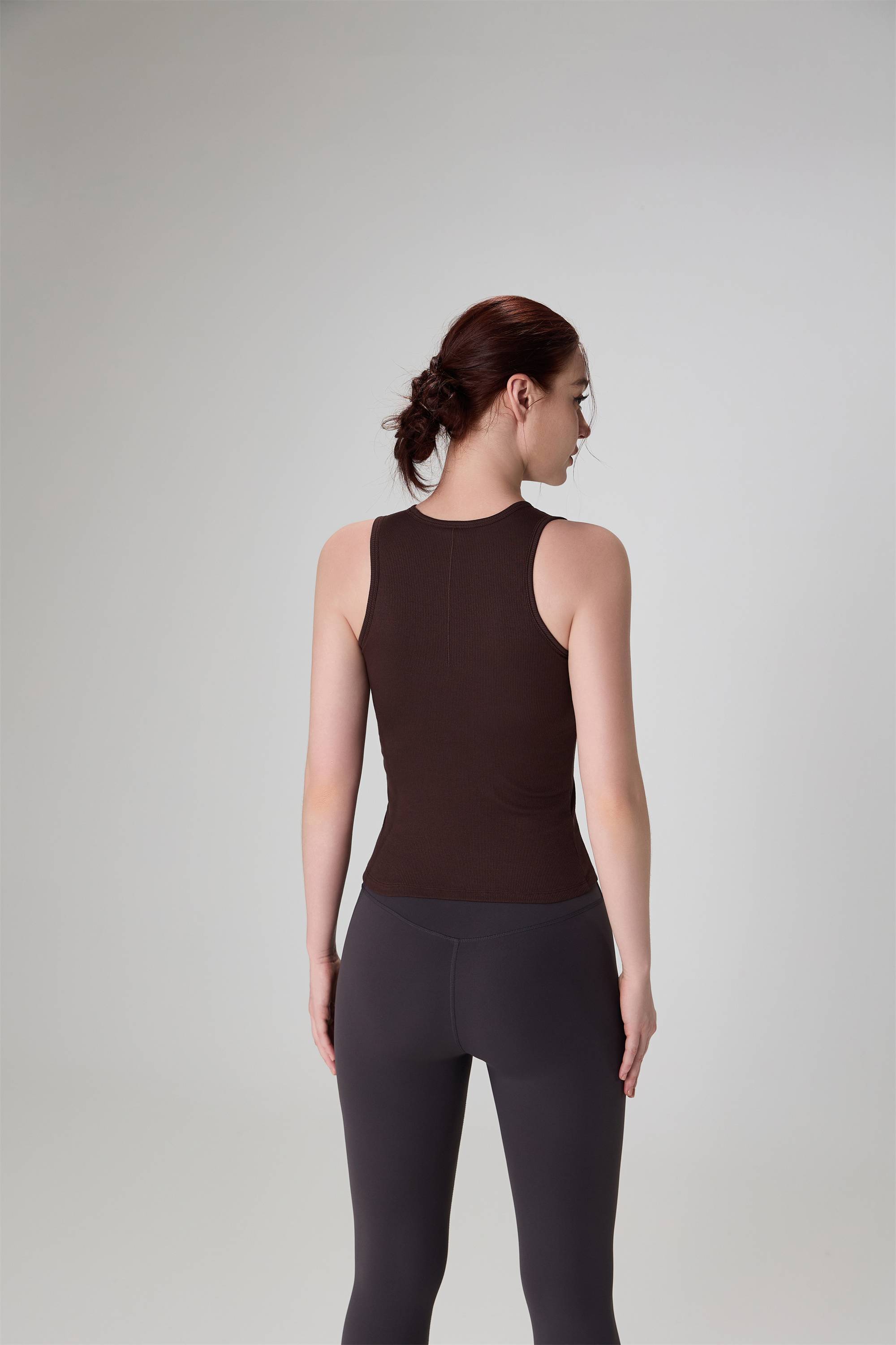 Ribbed Crewneck Running Yoga Tank Top