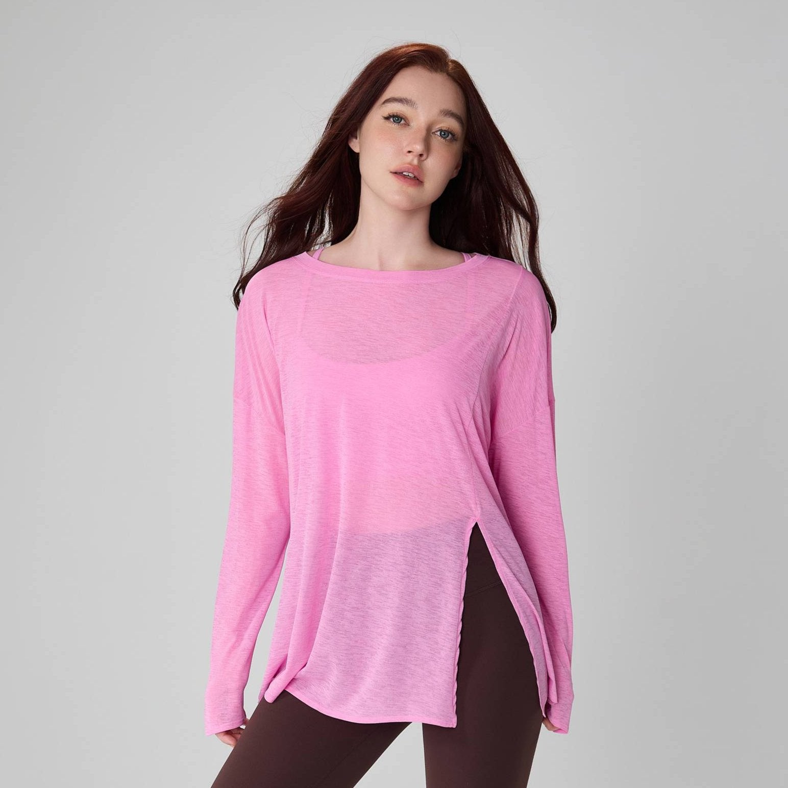 Loose-Fit Breathable Slub Yarn Sports Top