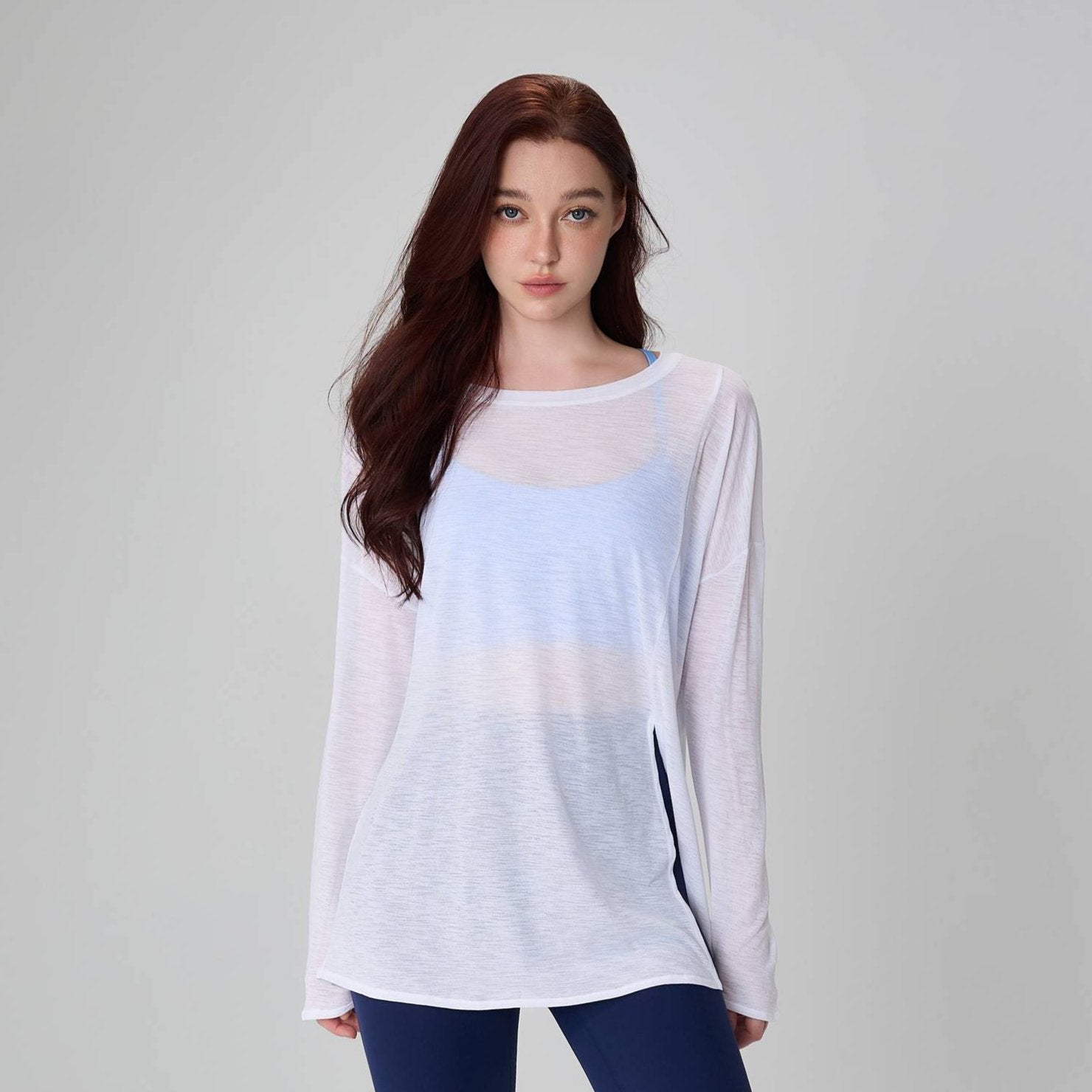 Loose-Fit Breathable Slub Yarn Sports Top