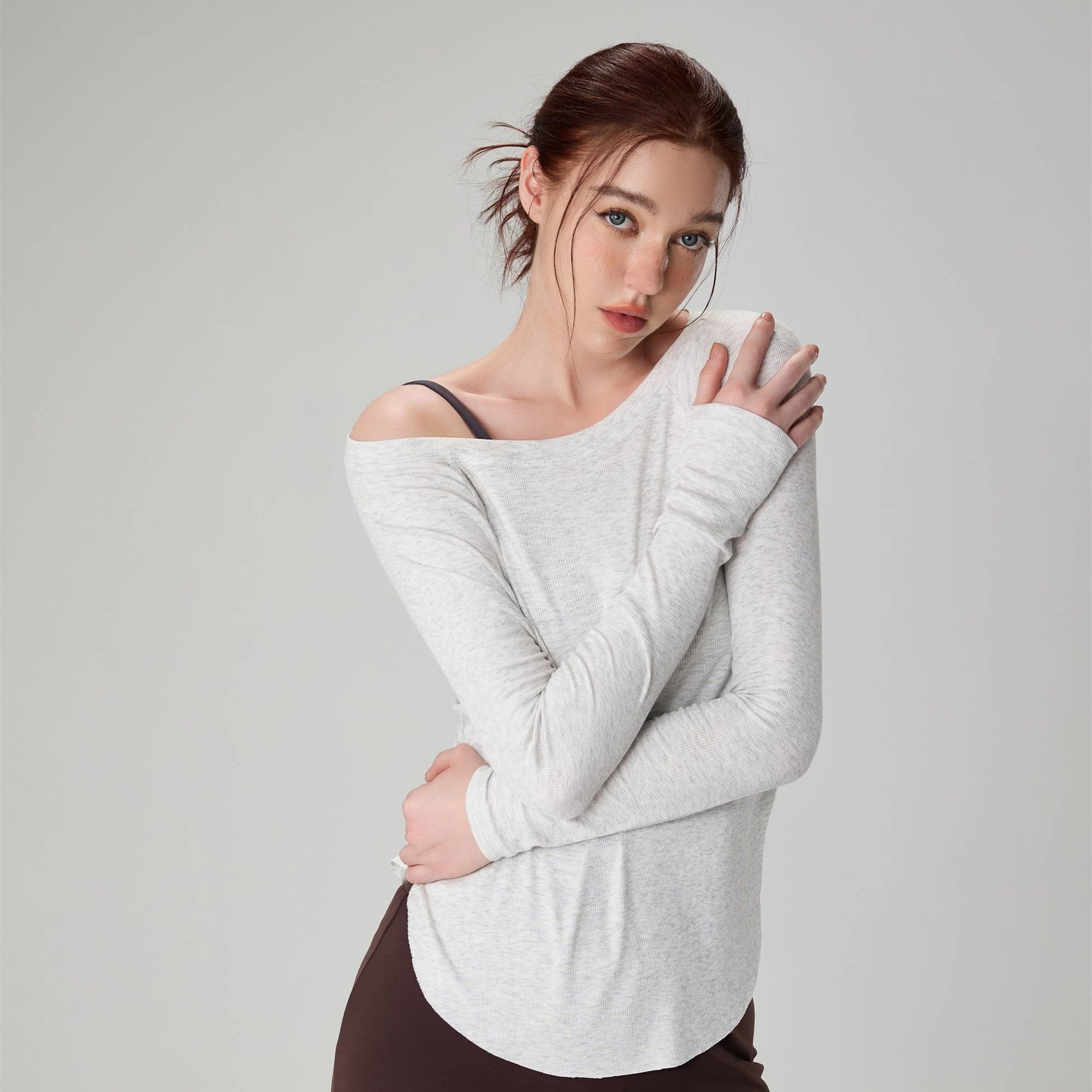 Loose-Fit Breathable Slub Yarn Sports Top