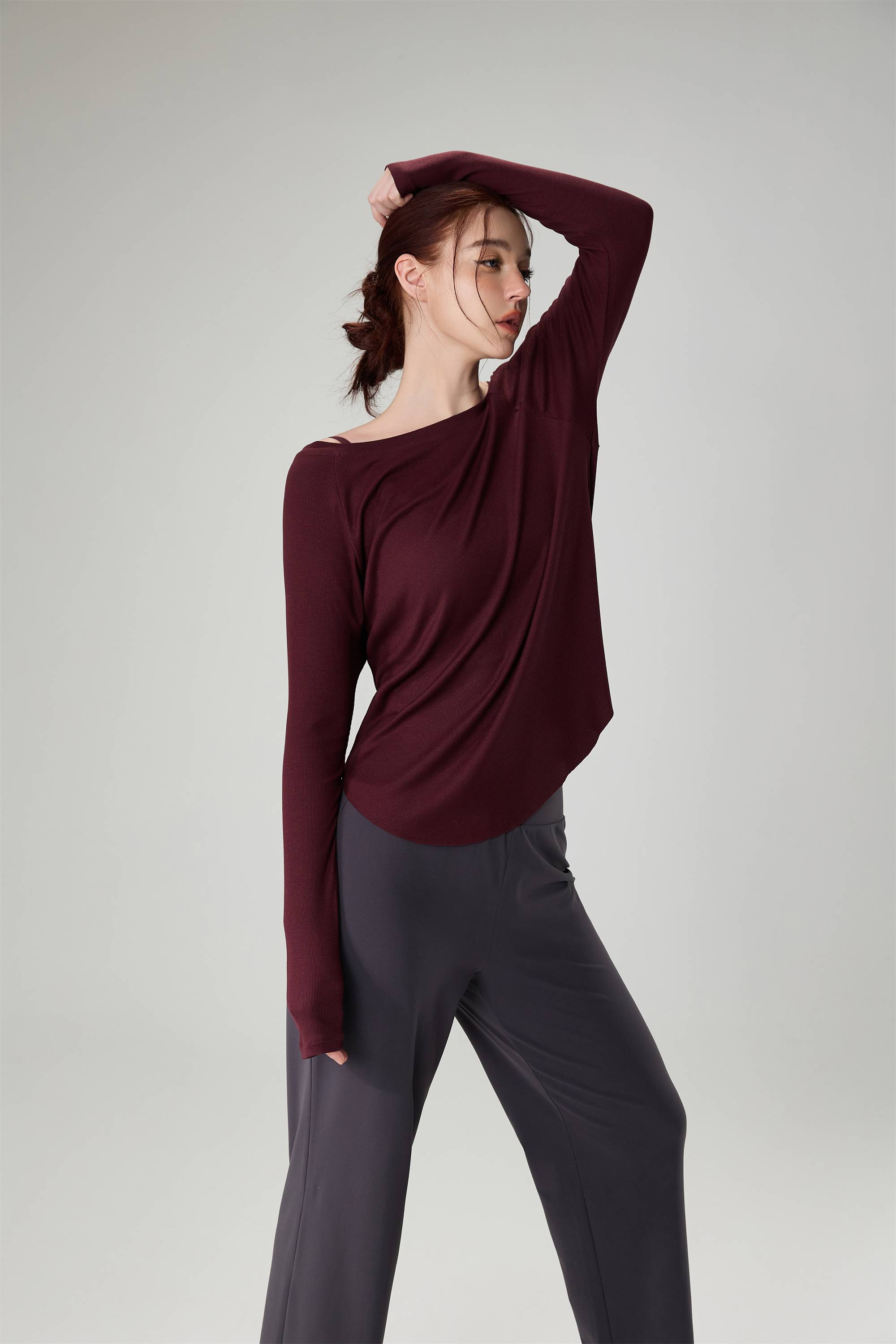 Loose-Fit Breathable Slub Yarn Sports Top