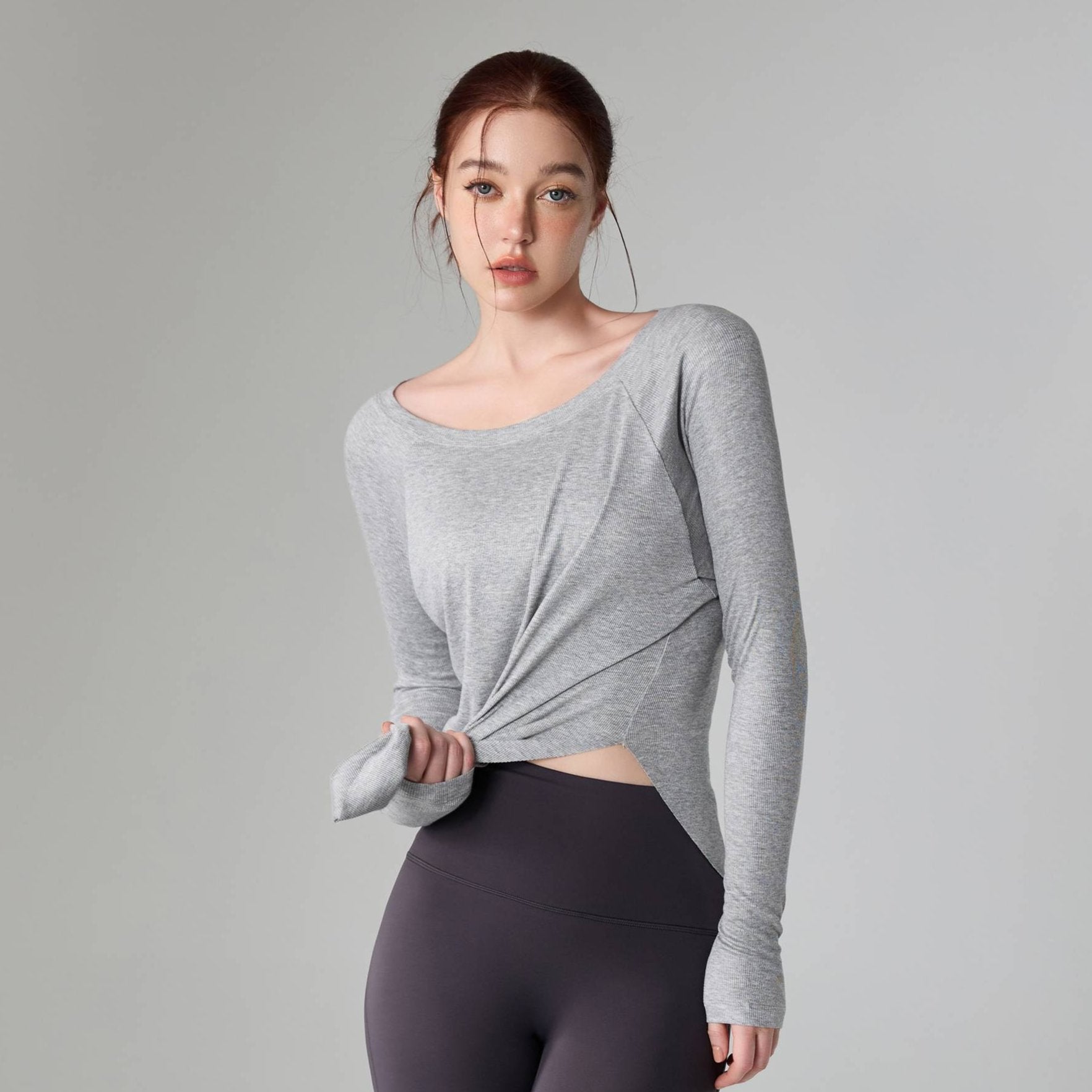 Loose-Fit Breathable Slub Yarn Sports Top