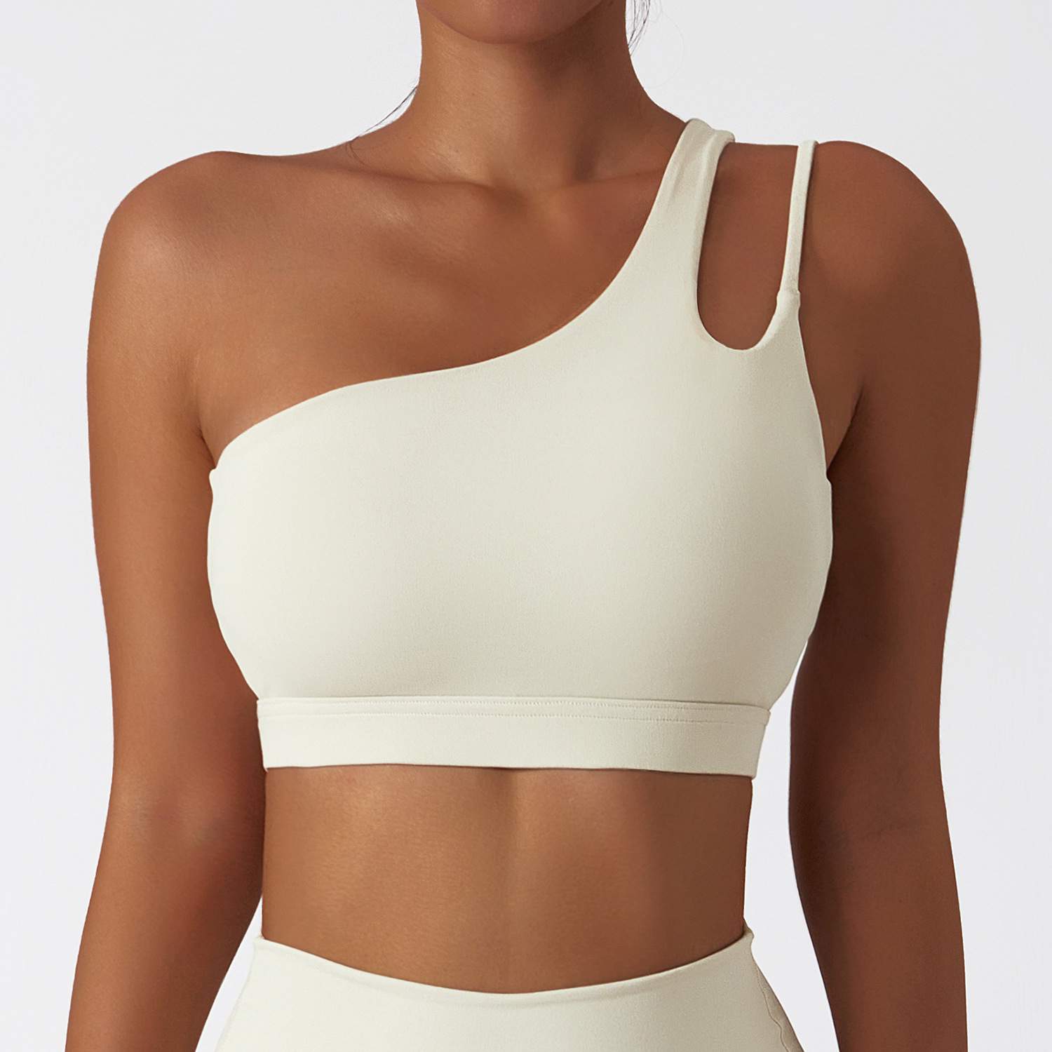 Slant Single-Shoulder Shockproof Sports Bra