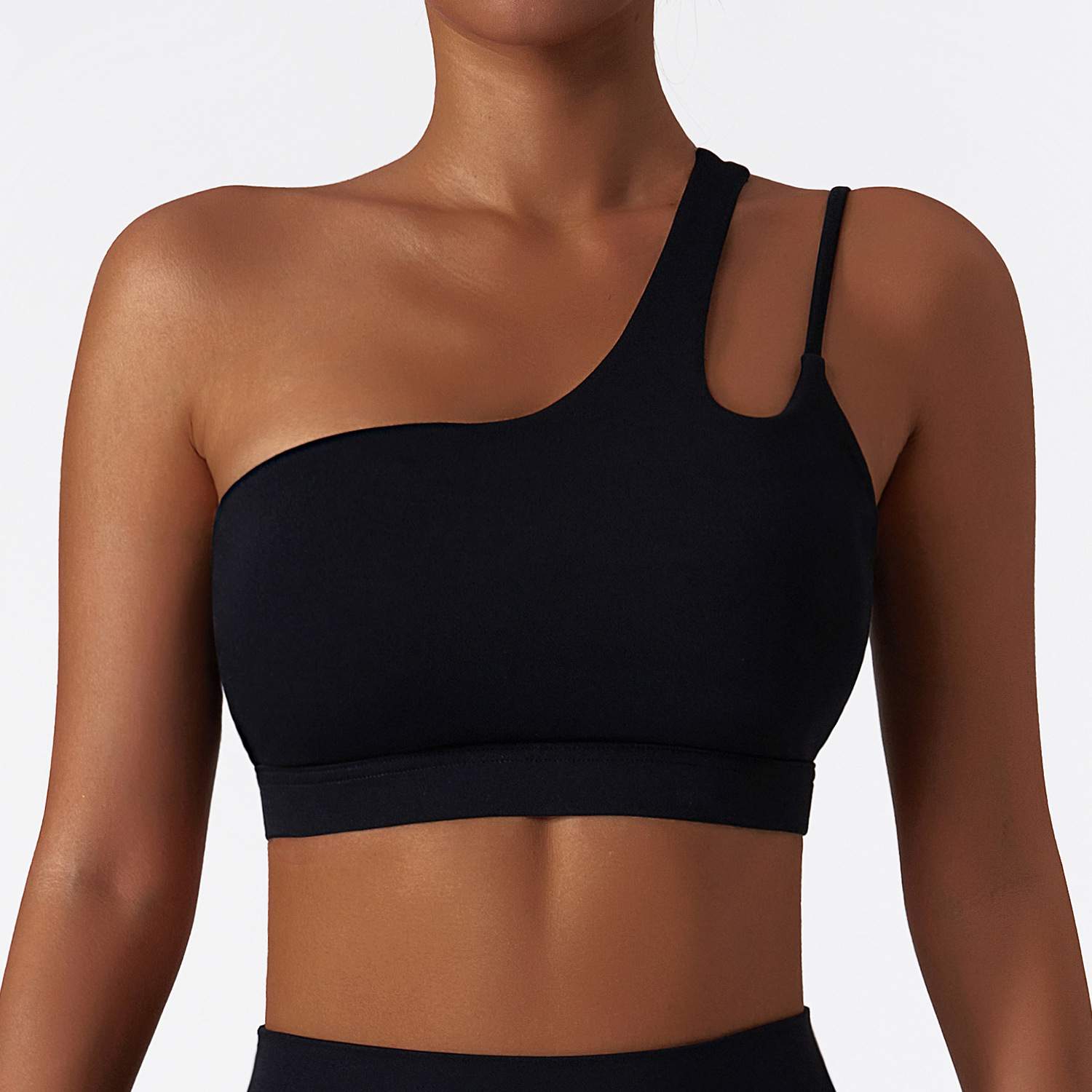 Slant Single-Shoulder Shockproof Sports Bra