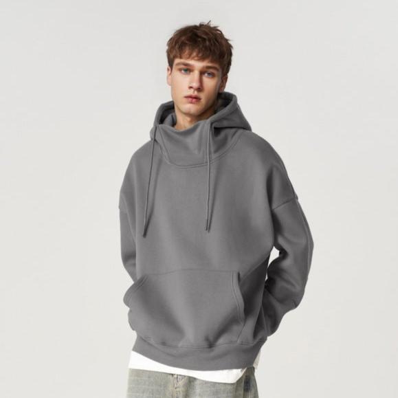 350g Fleece-Lined Windproof Sweatshirt with High Collar