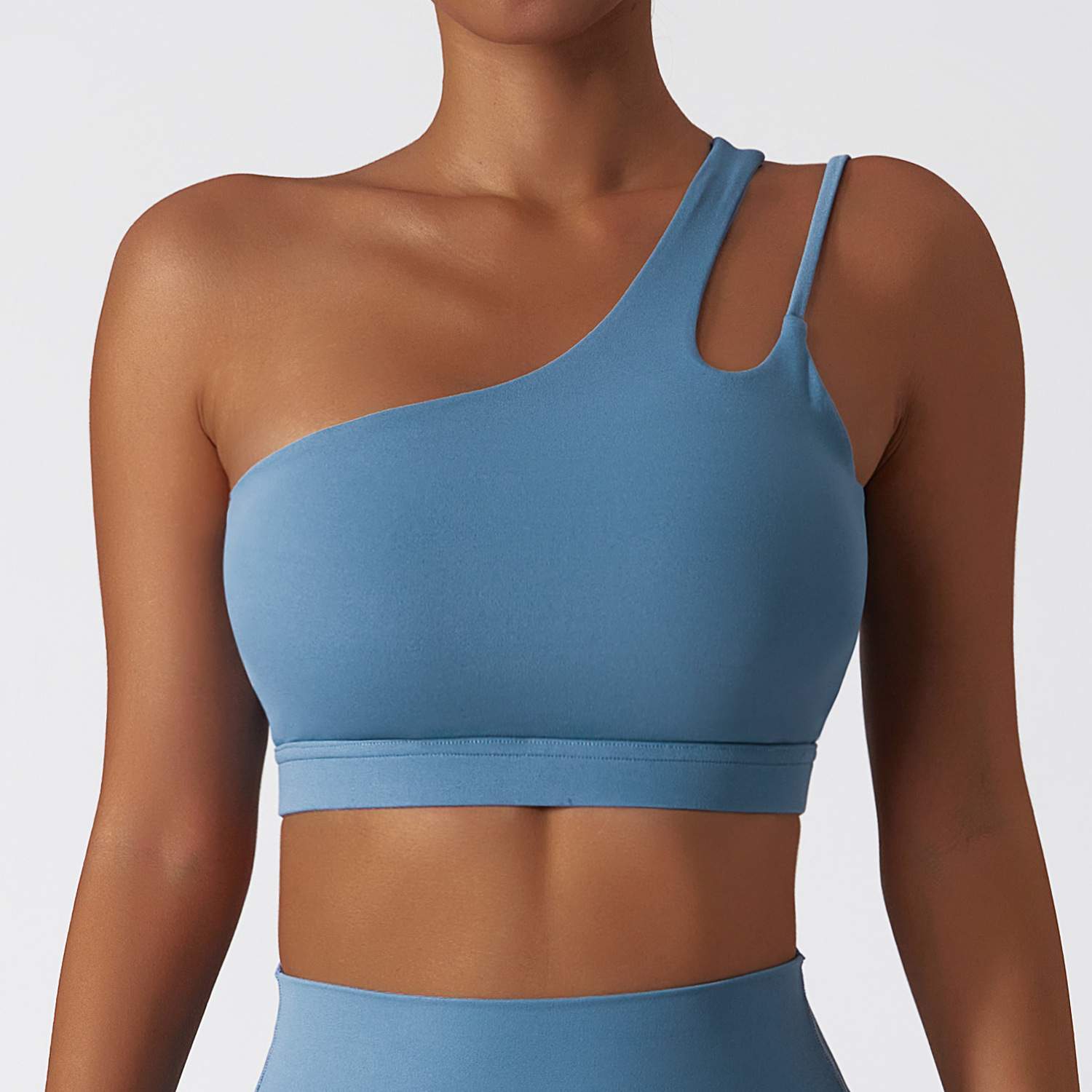 Slant Single-Shoulder Shockproof Sports Bra