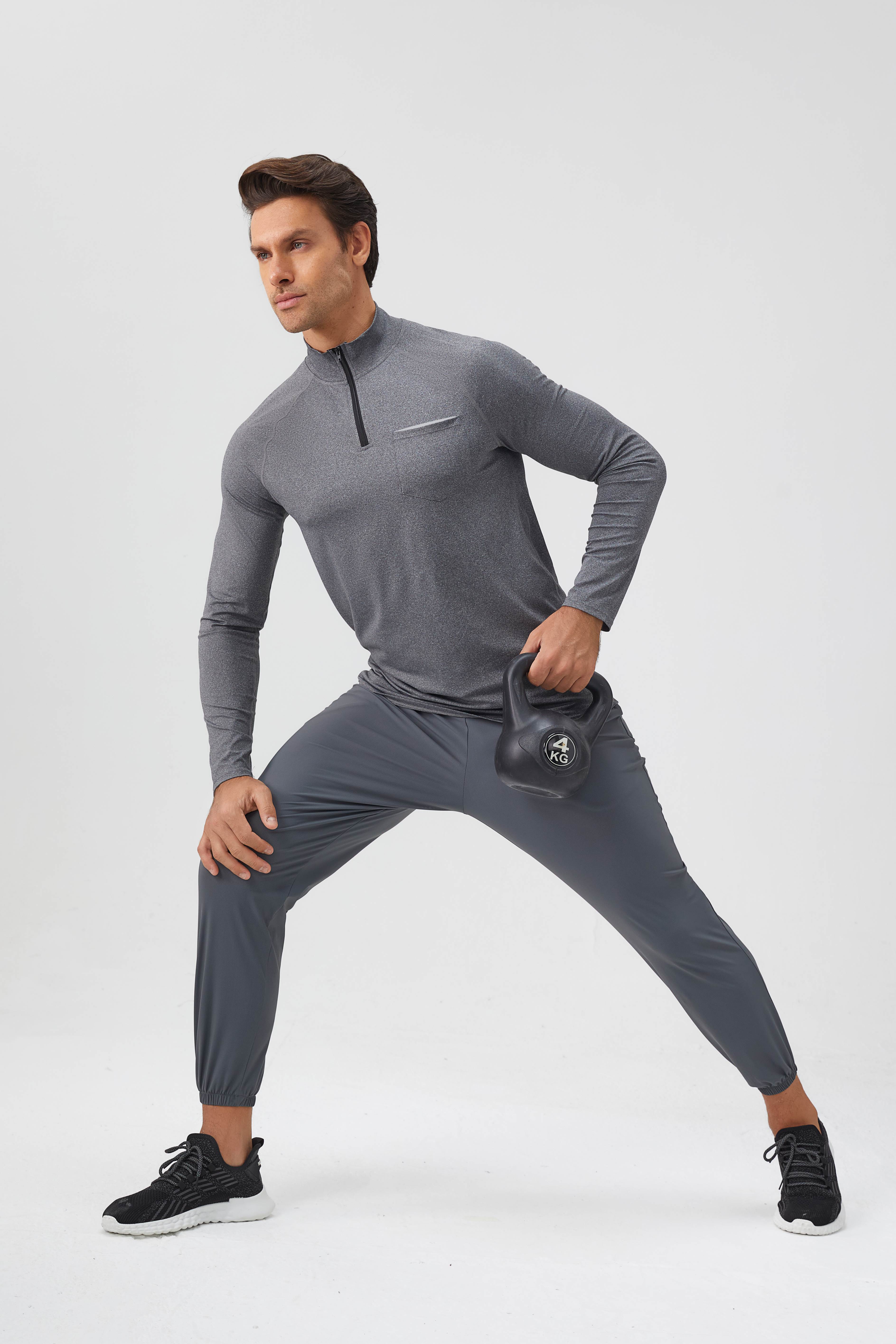 Men's Half Zip Long-Sleeve Top