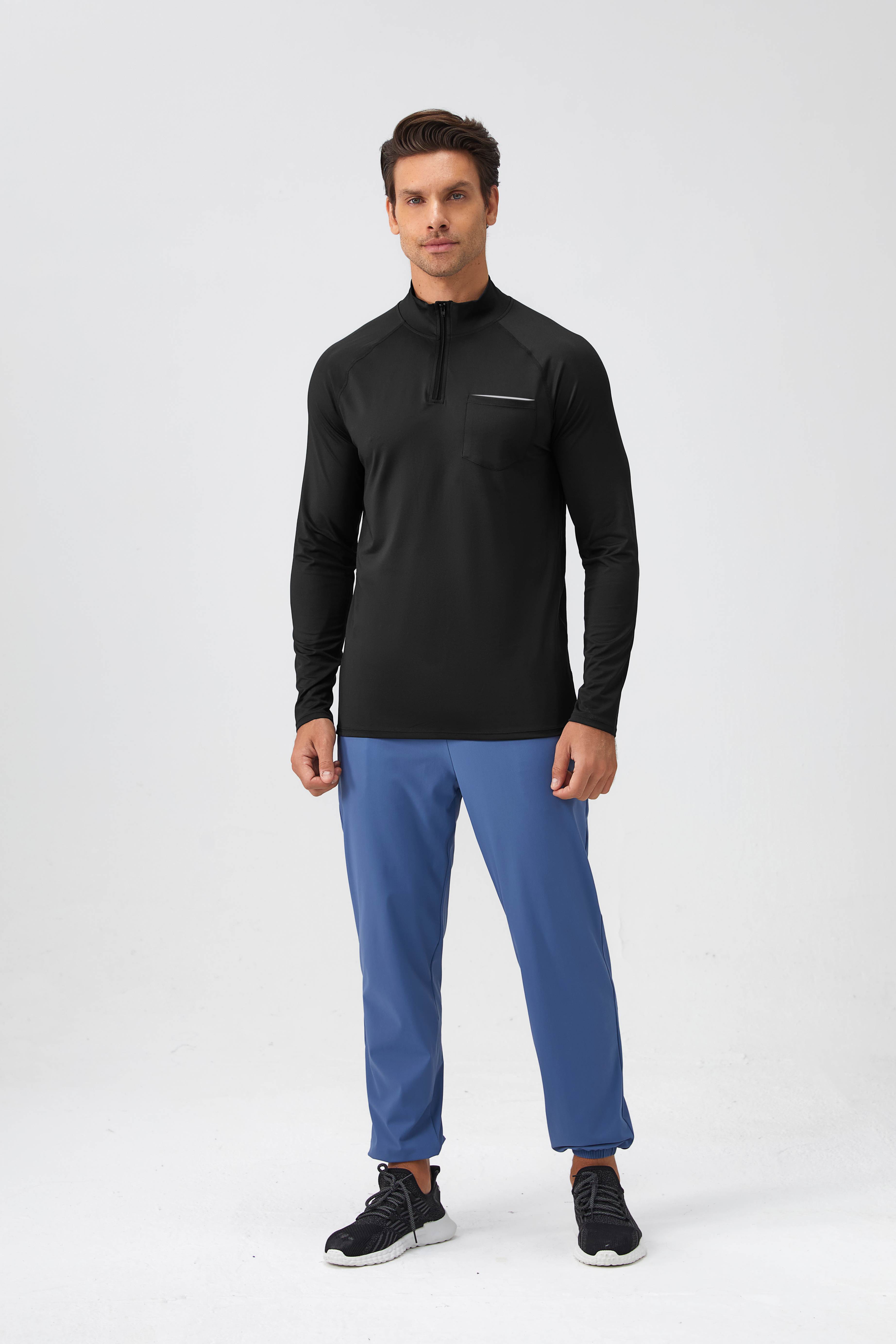 Men's Half Zip Long-Sleeve Top