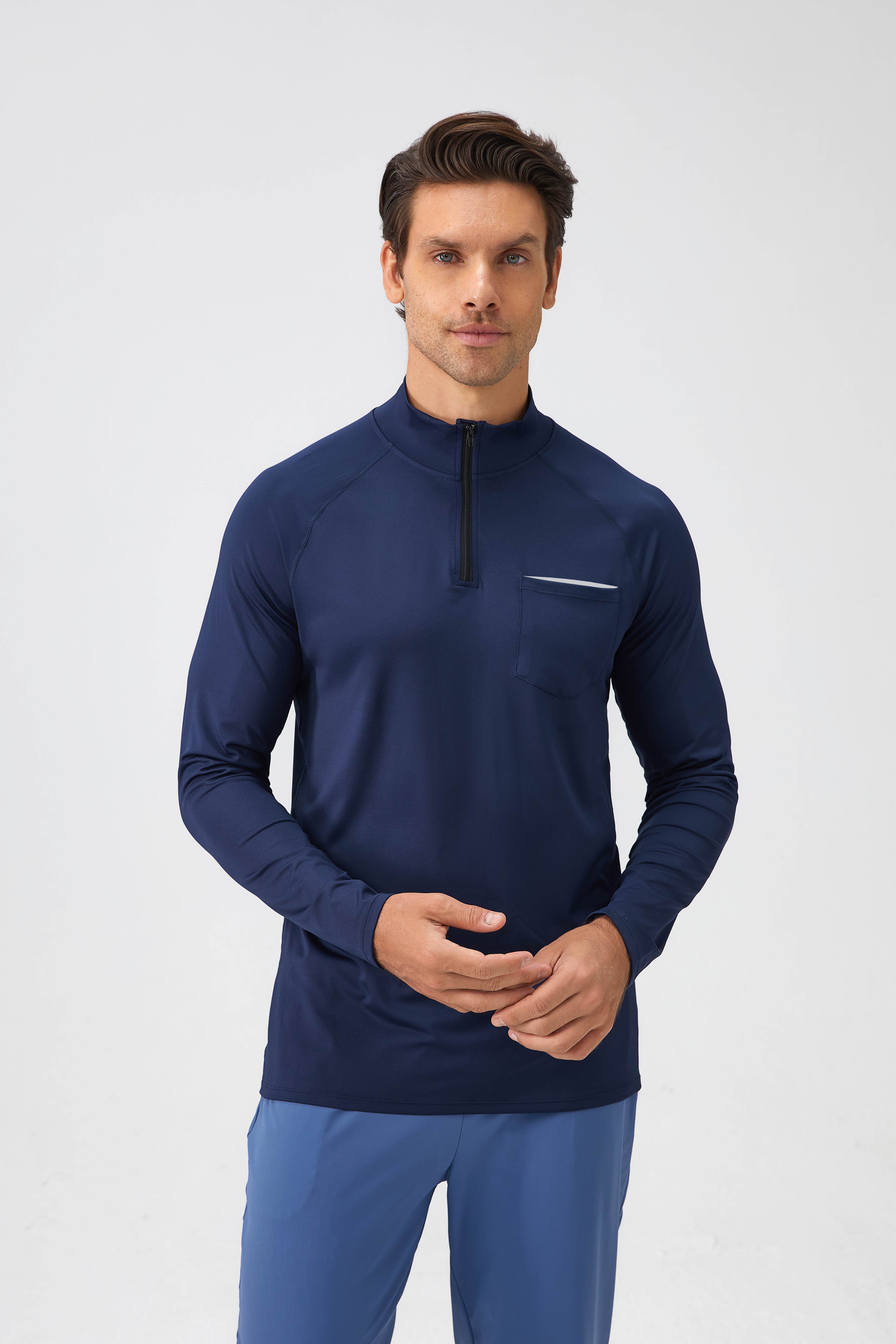 Men's Half Zip Long-Sleeve Top