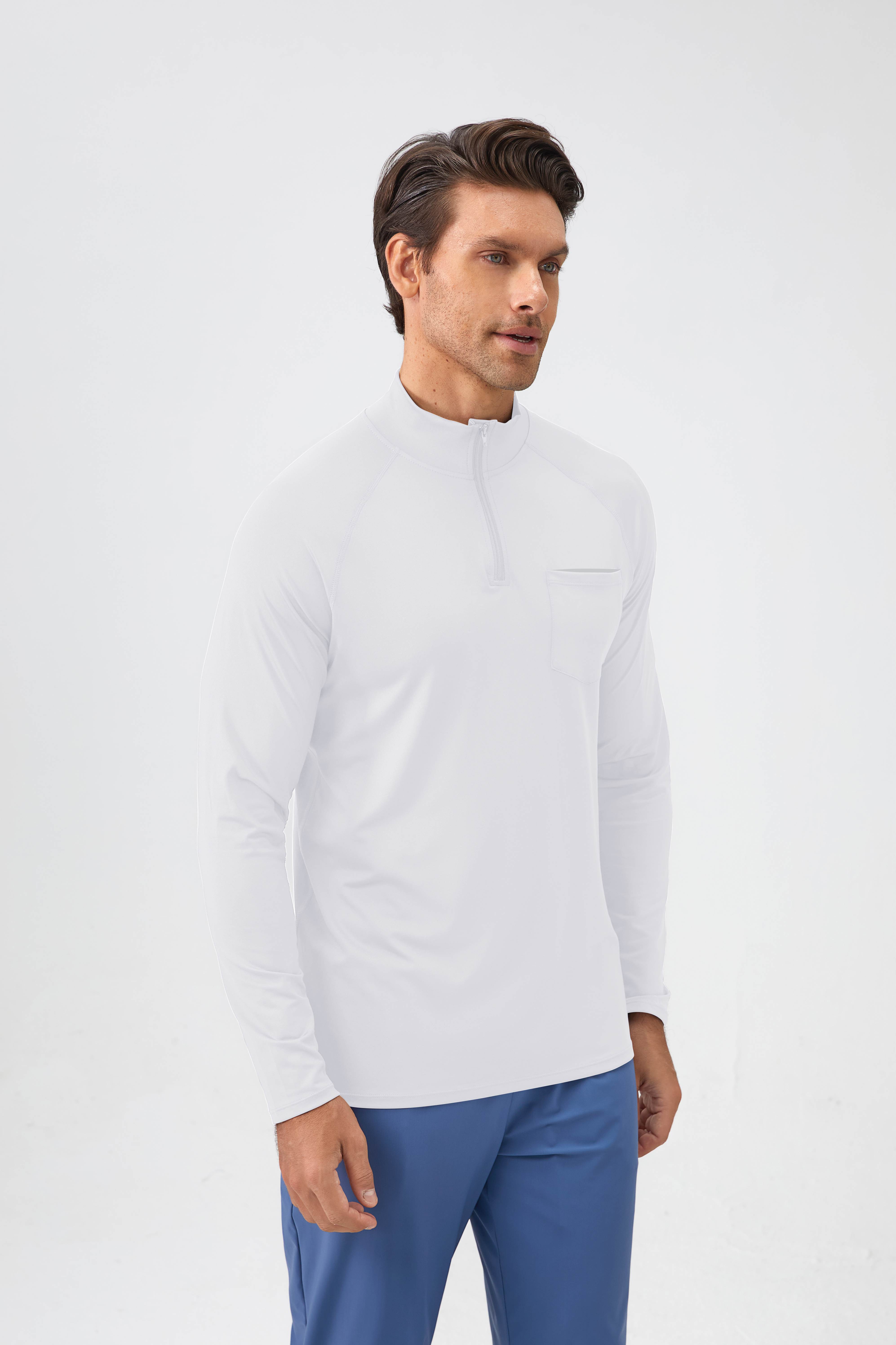 Men's Half Zip Long-Sleeve Top