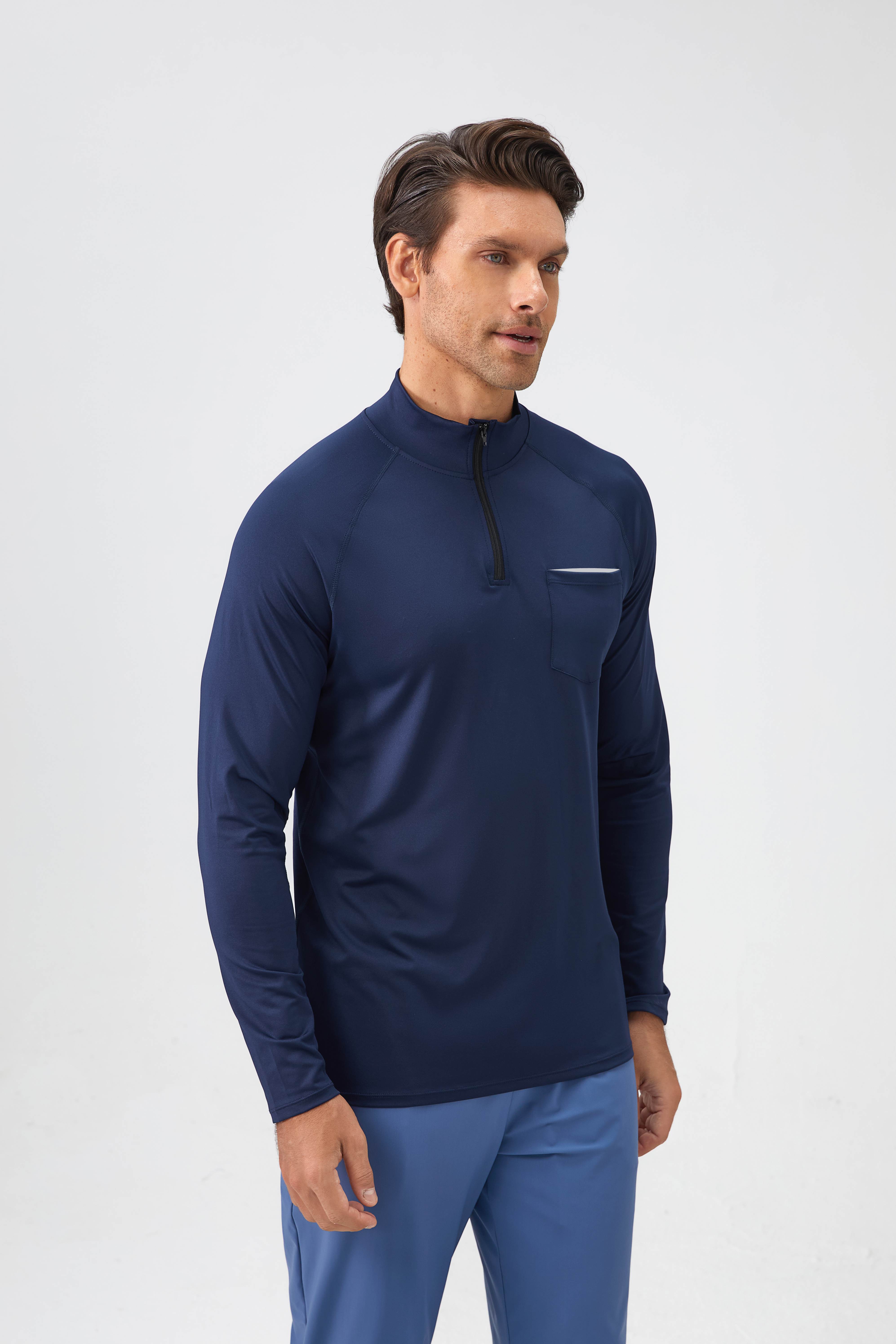 Men's Half Zip Long-Sleeve Top