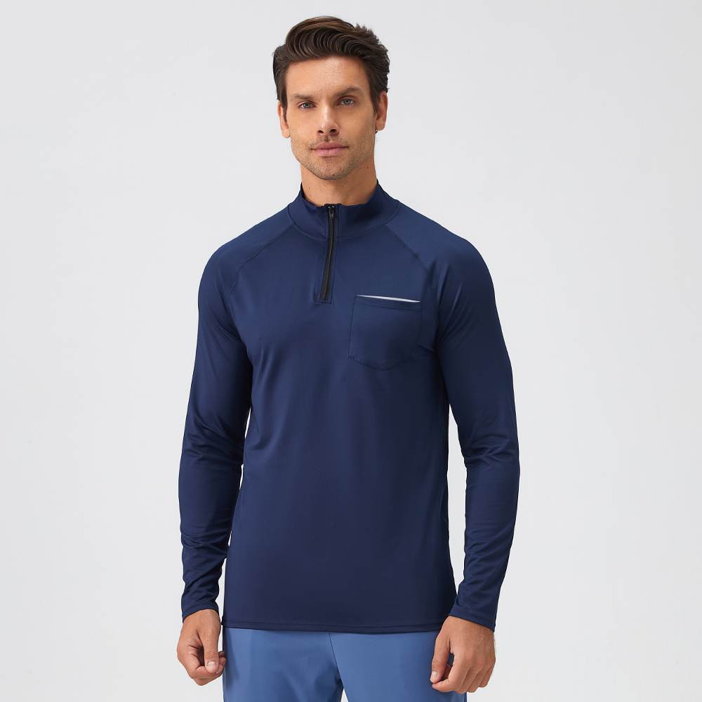 Men's Half Zip Long-Sleeve Top