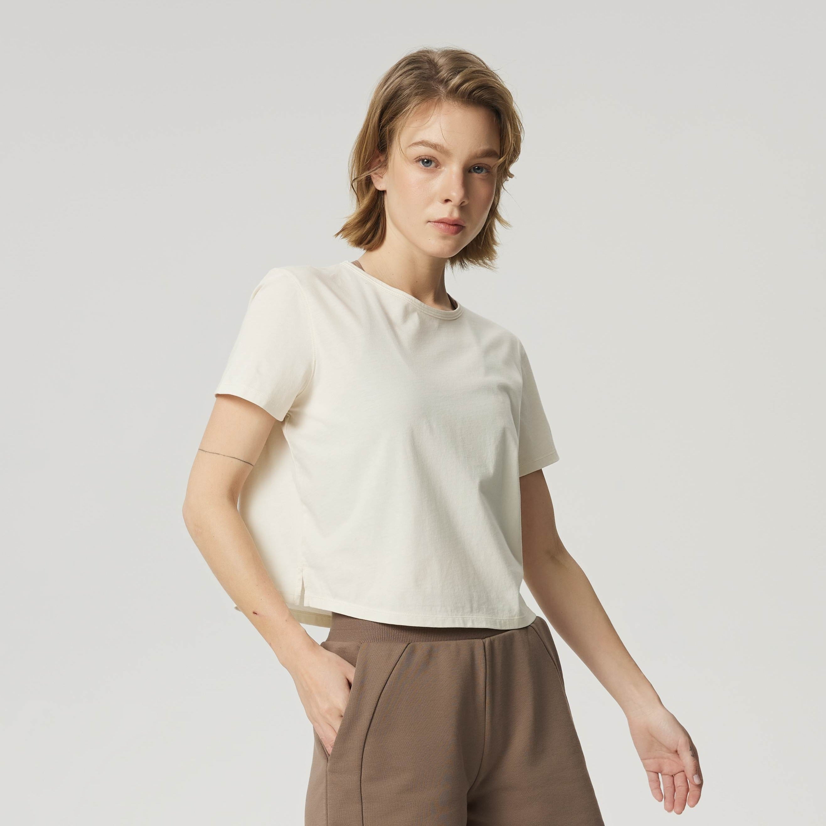 Pima Cotton Cropped T-Shirt