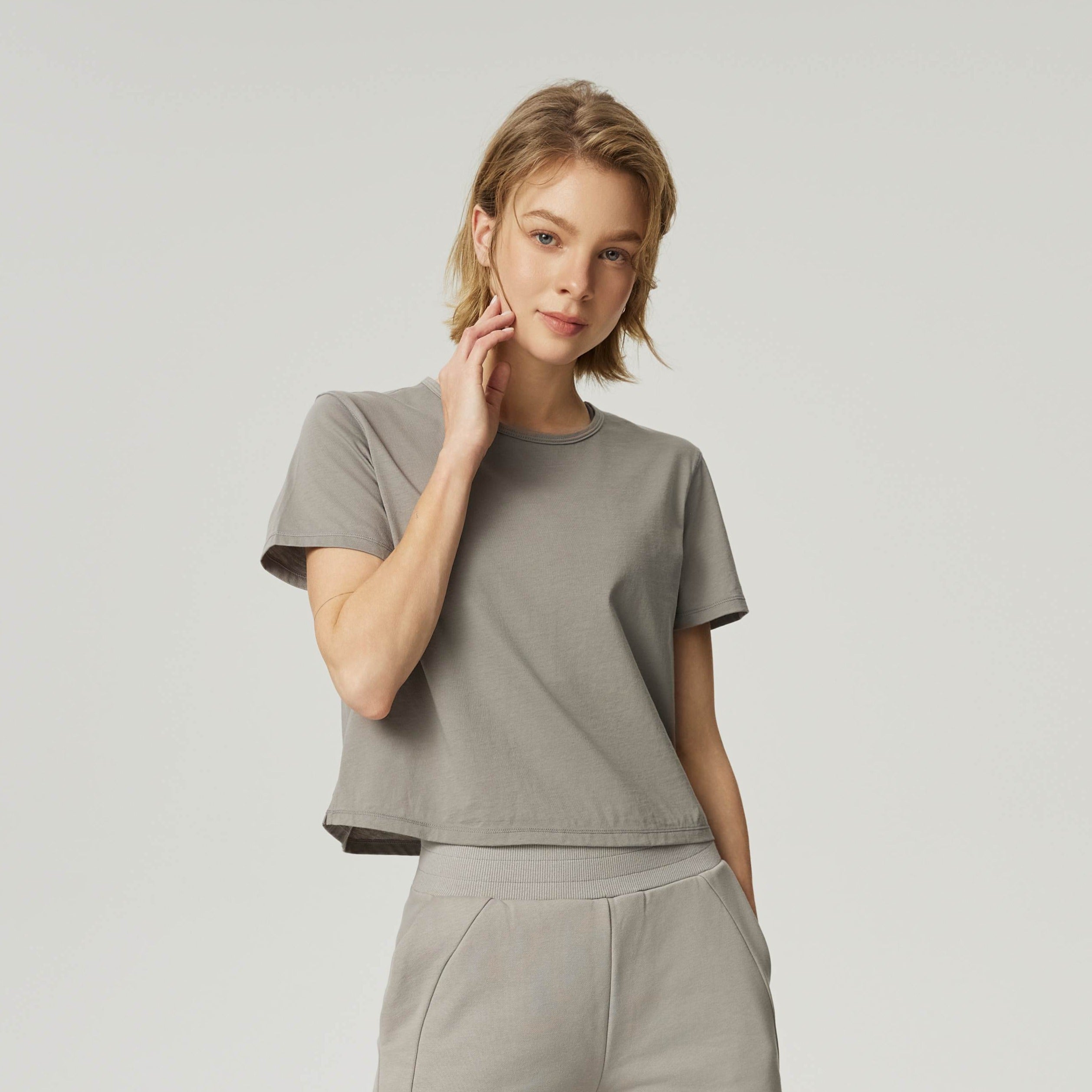 Pima Cotton Cropped T-Shirt