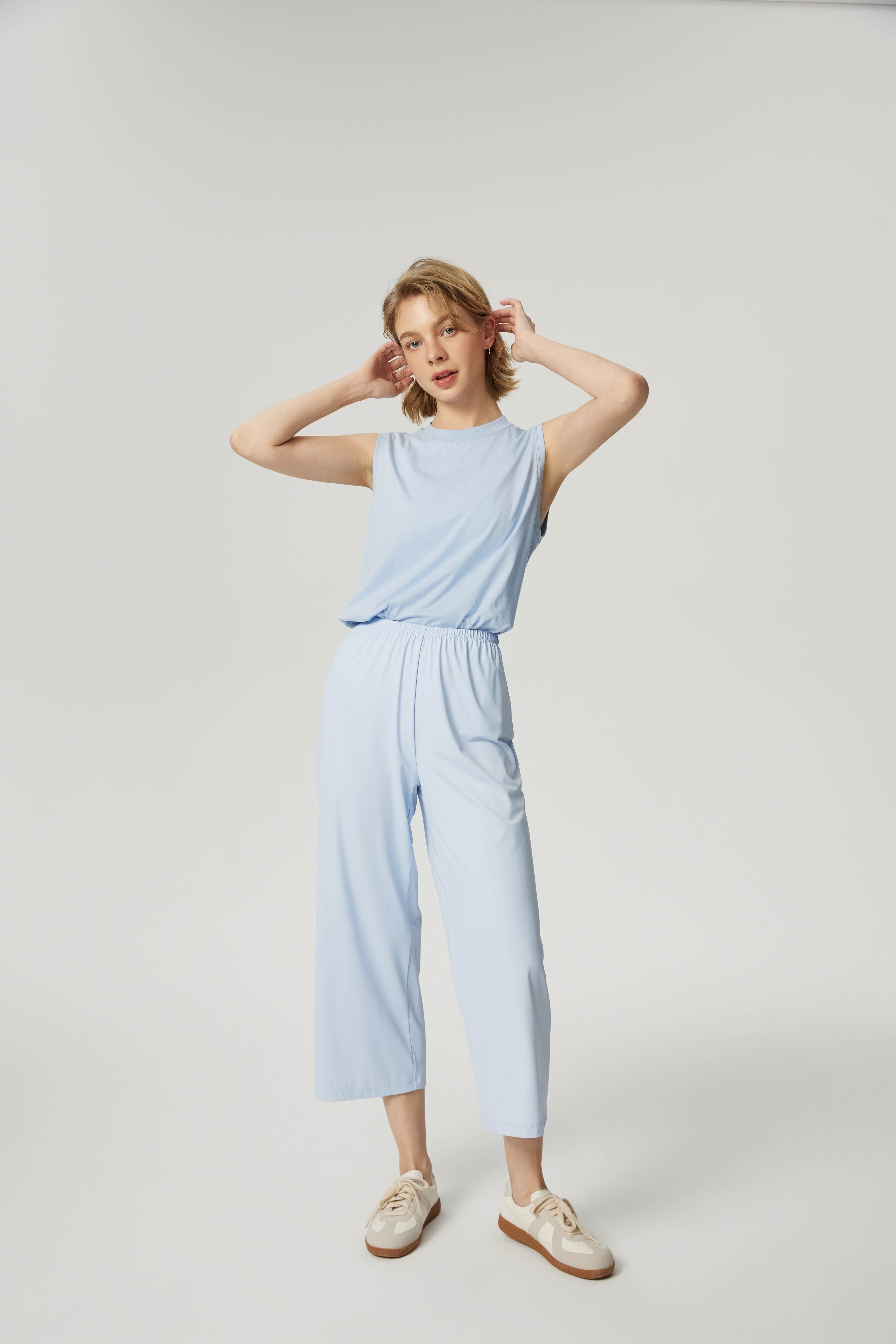 High-Waisted Wide Leg Cropped Pants