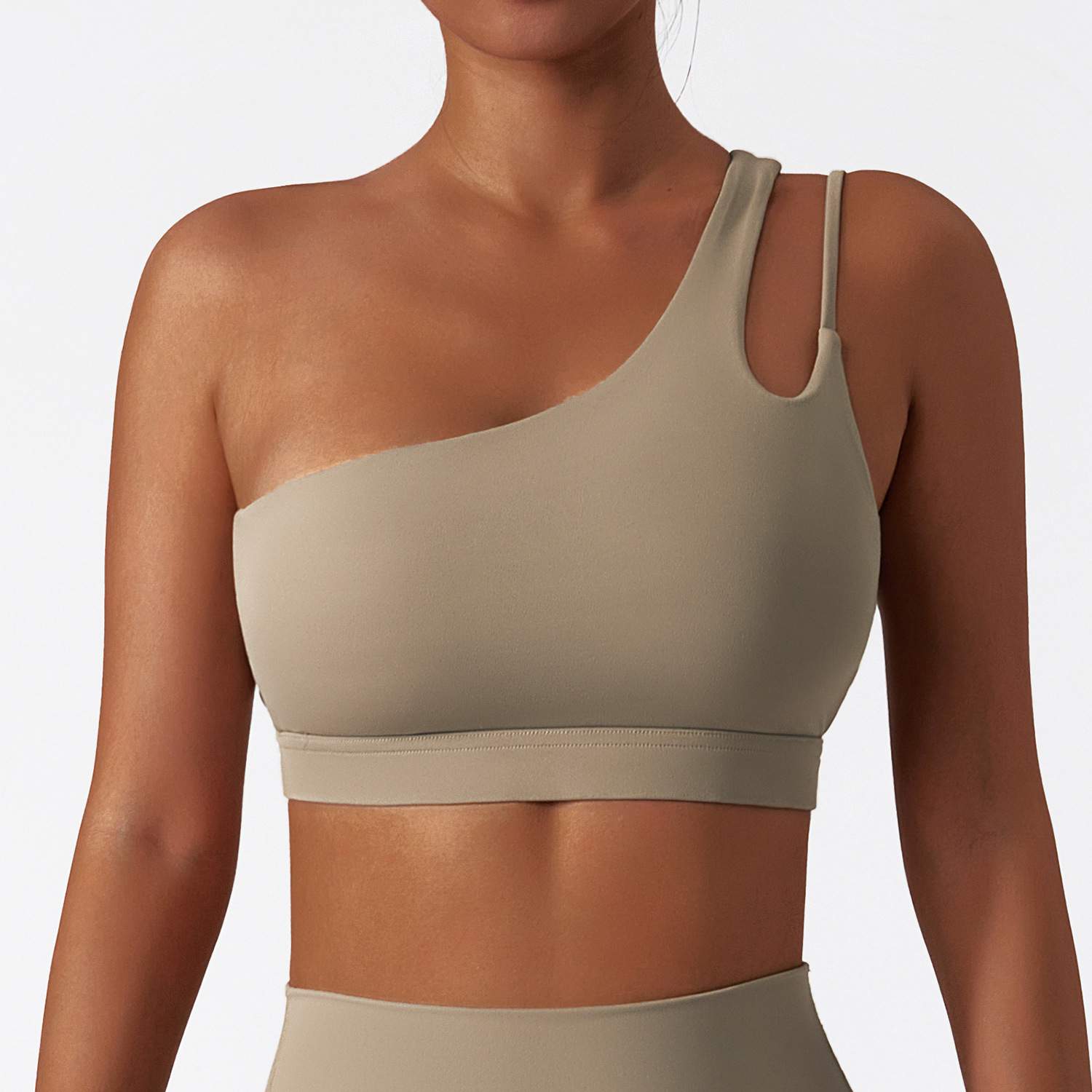 Slant Single-Shoulder Shockproof Sports Bra