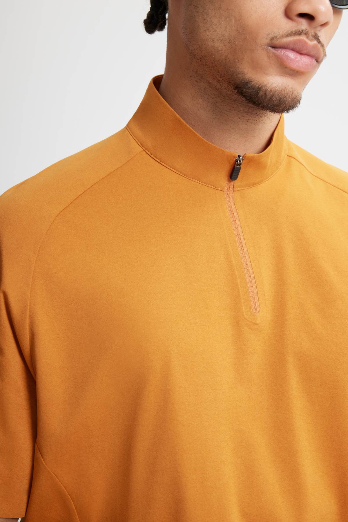 UPF 50+ Ultrasonic Bonded  Zip-Up Sports Tee