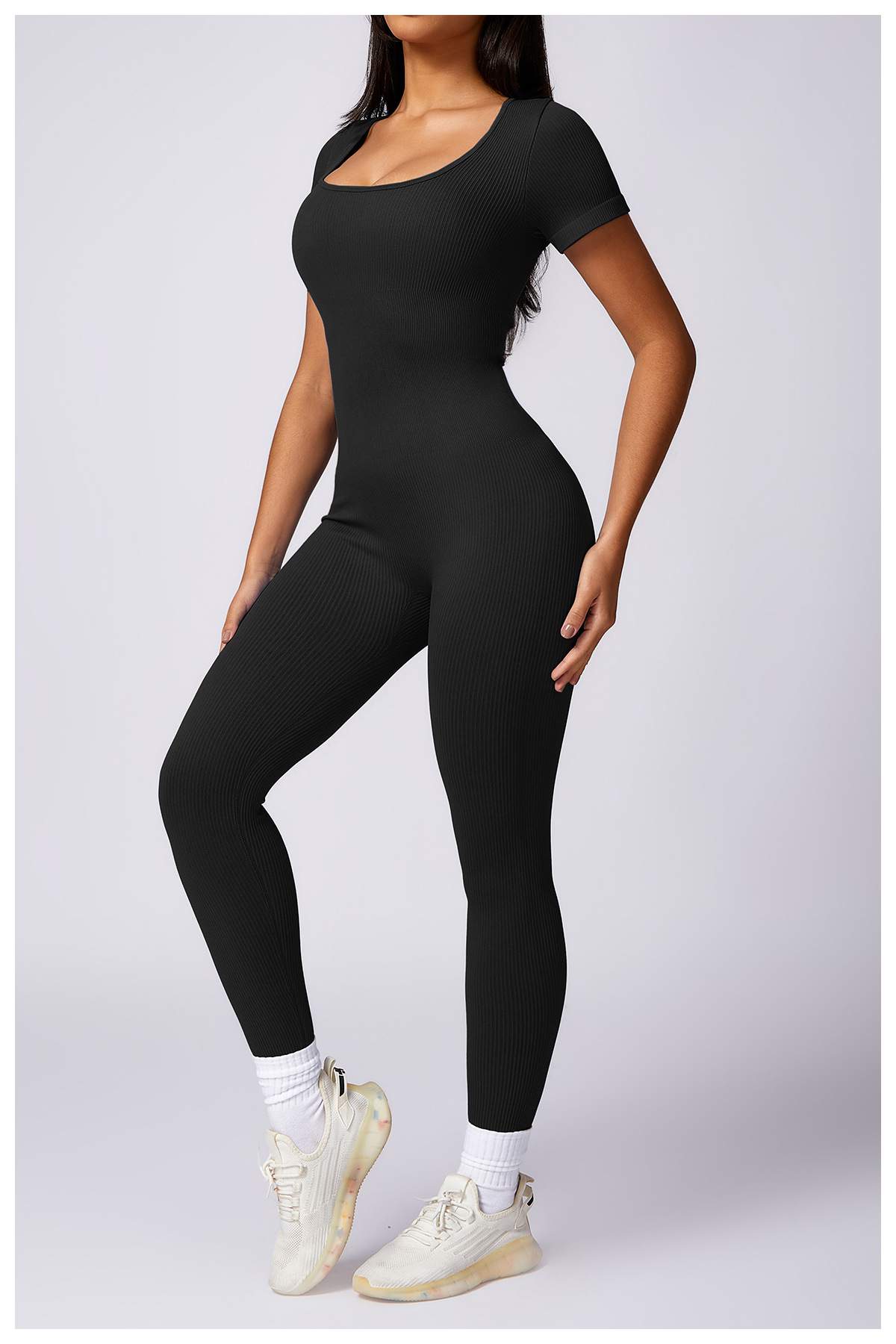 Ribbed Seamless Yoga Bodysuit