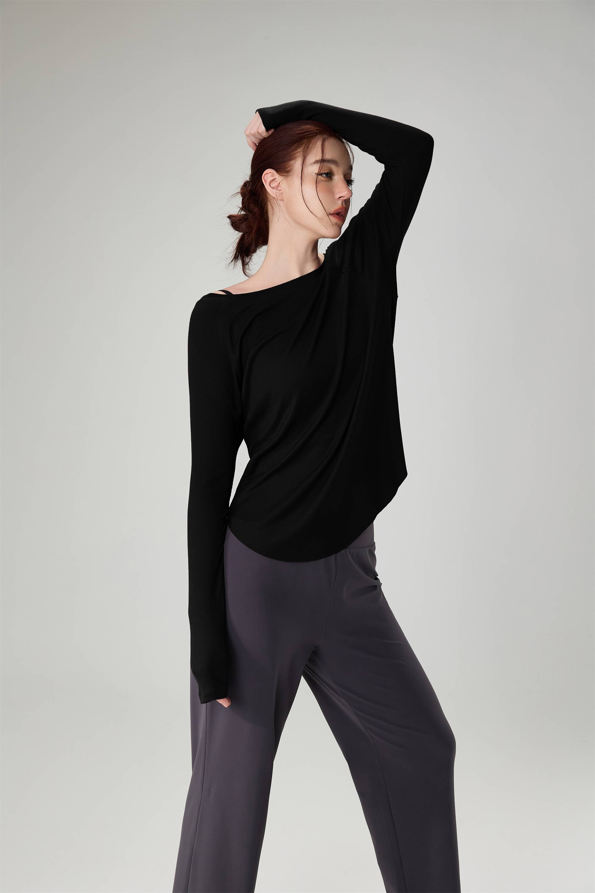 Loose-Fit Breathable Slub Yarn Sports Top