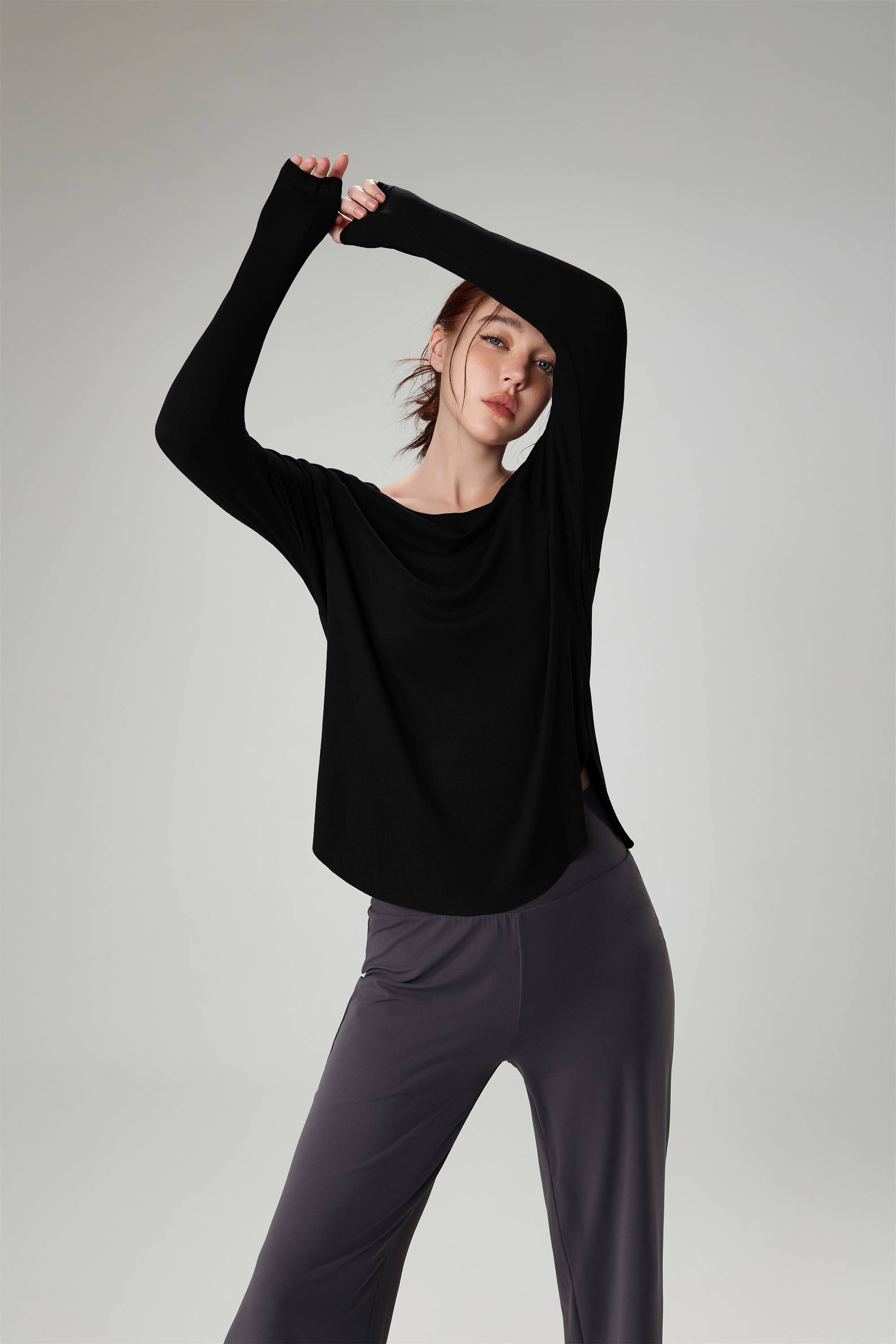 Loose-Fit Breathable Slub Yarn Sports Top