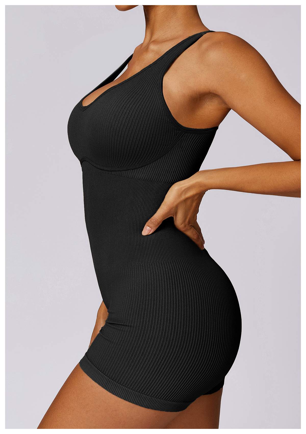 Ribbed Seamless Yoga Bodysuit