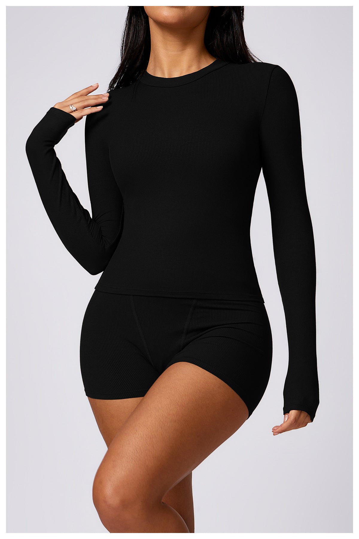 Tight-Fitting Long-Sleeve Yoga Suit