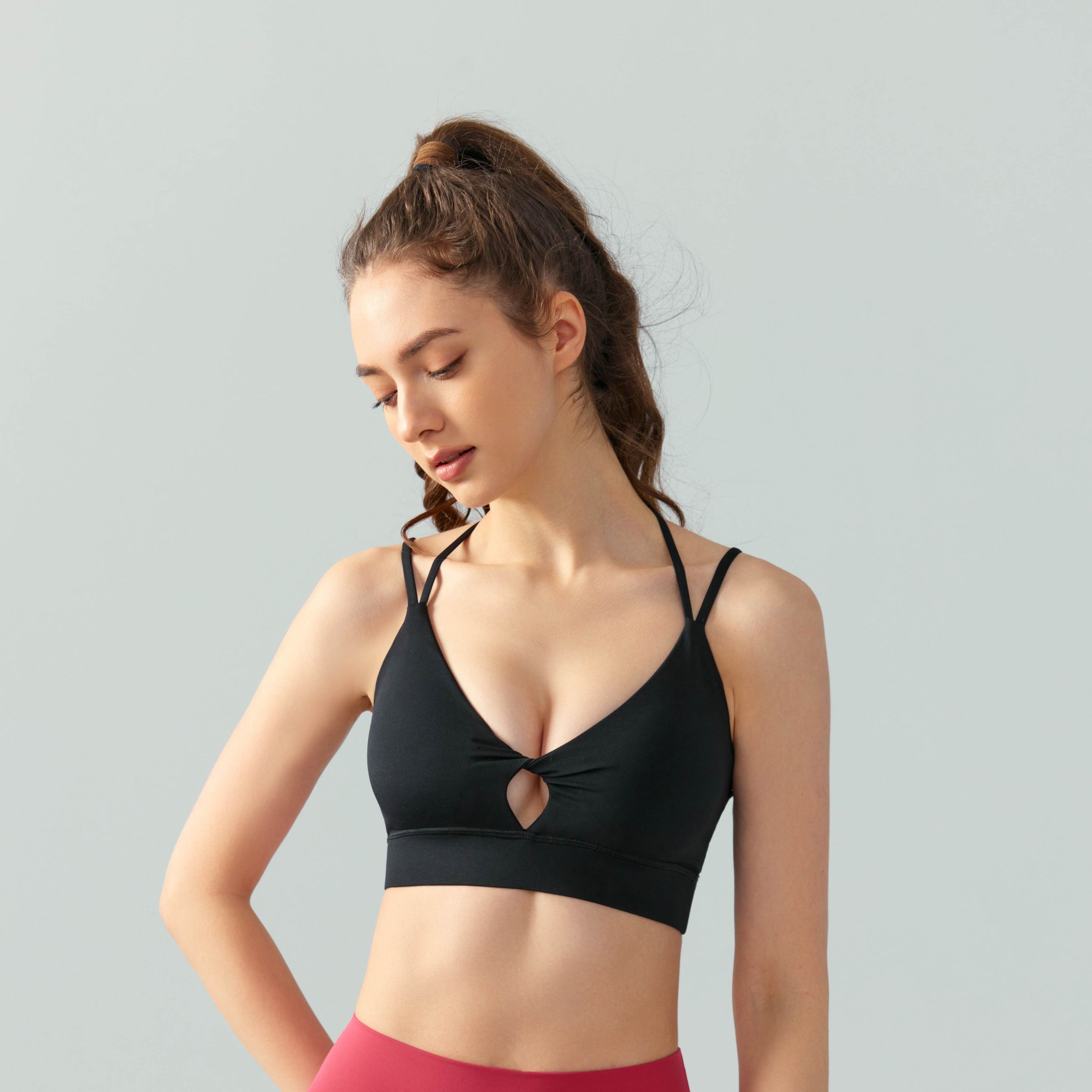 Sexy Cut-Out Front Twist Sports Bra