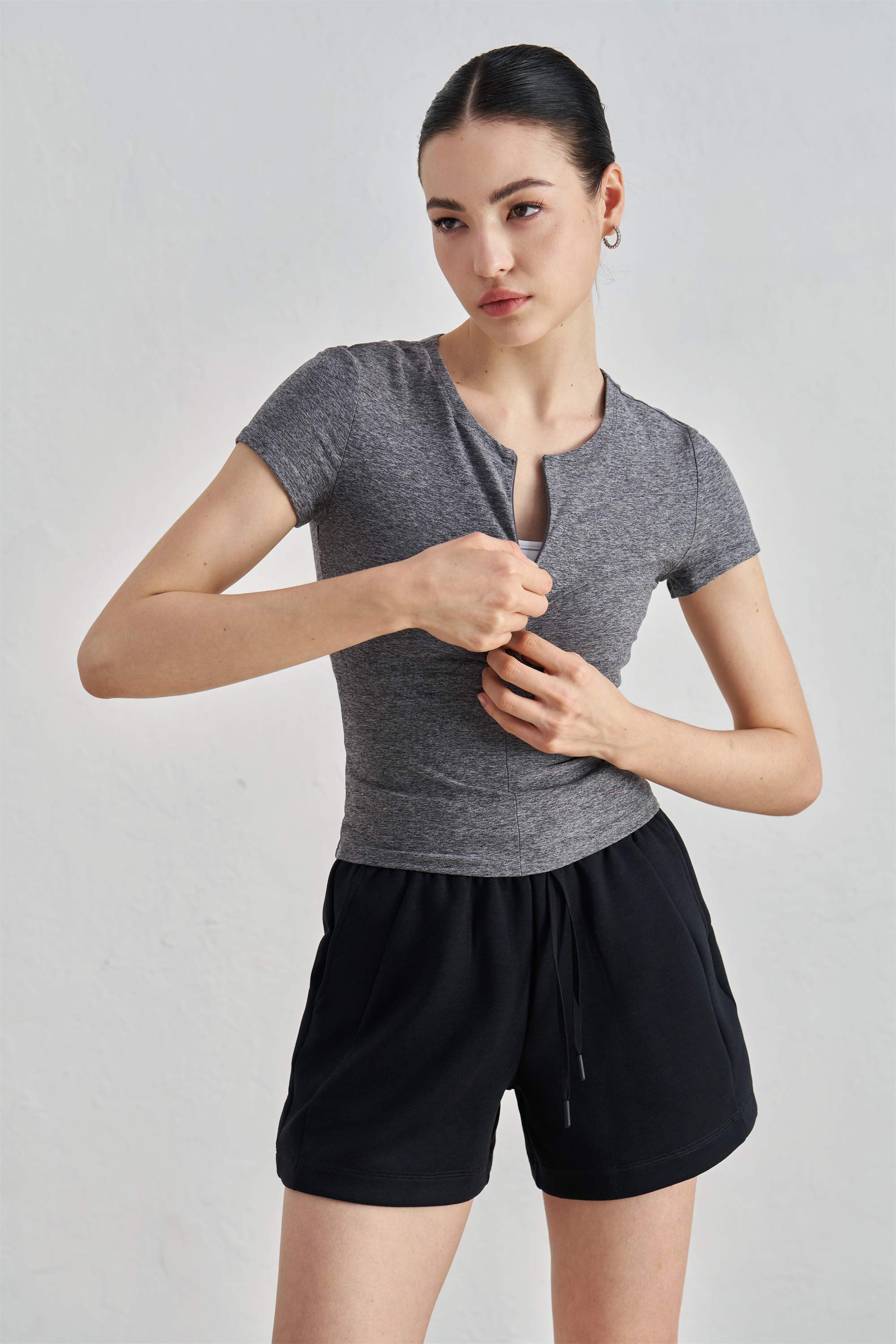 Sleek & Sculpted Short-Sleeve Yoga Top