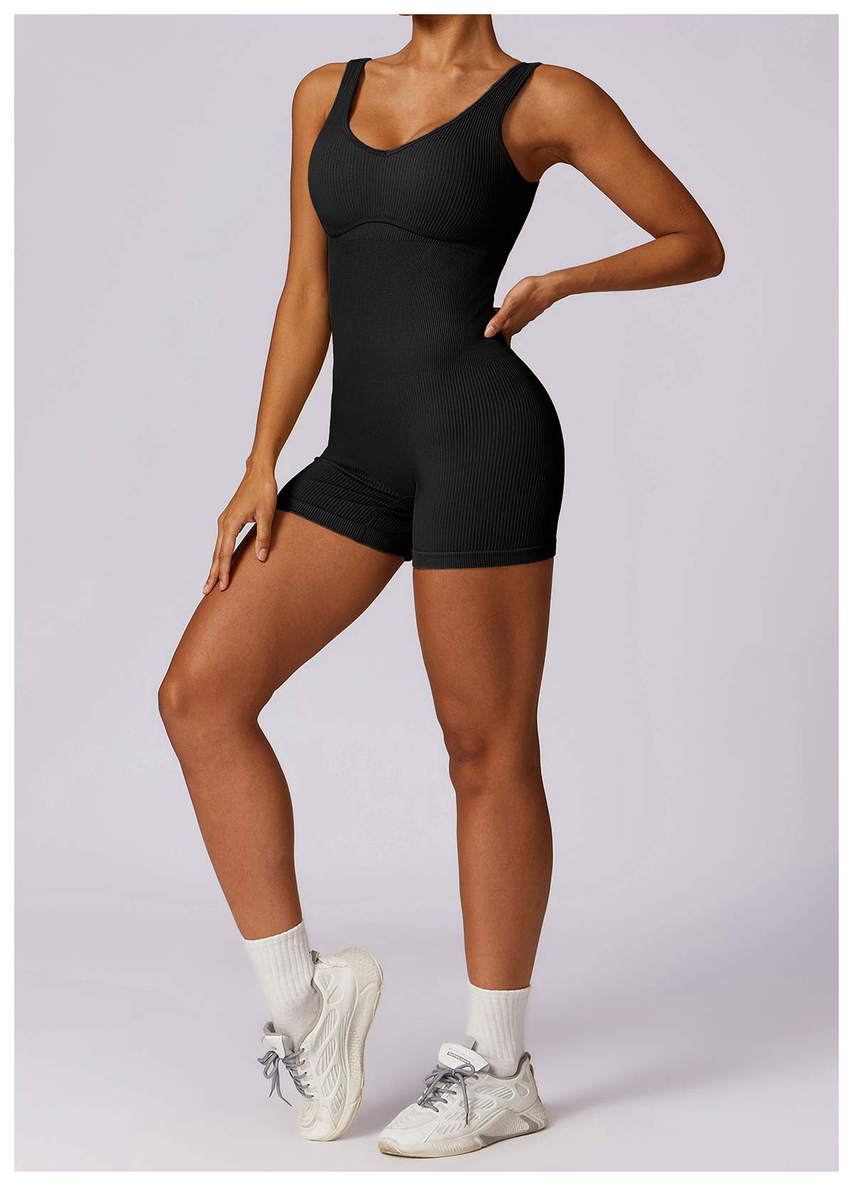 Ribbed Seamless Yoga Bodysuit