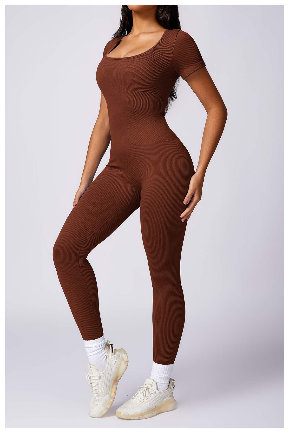 Ribbed Seamless Yoga Bodysuit