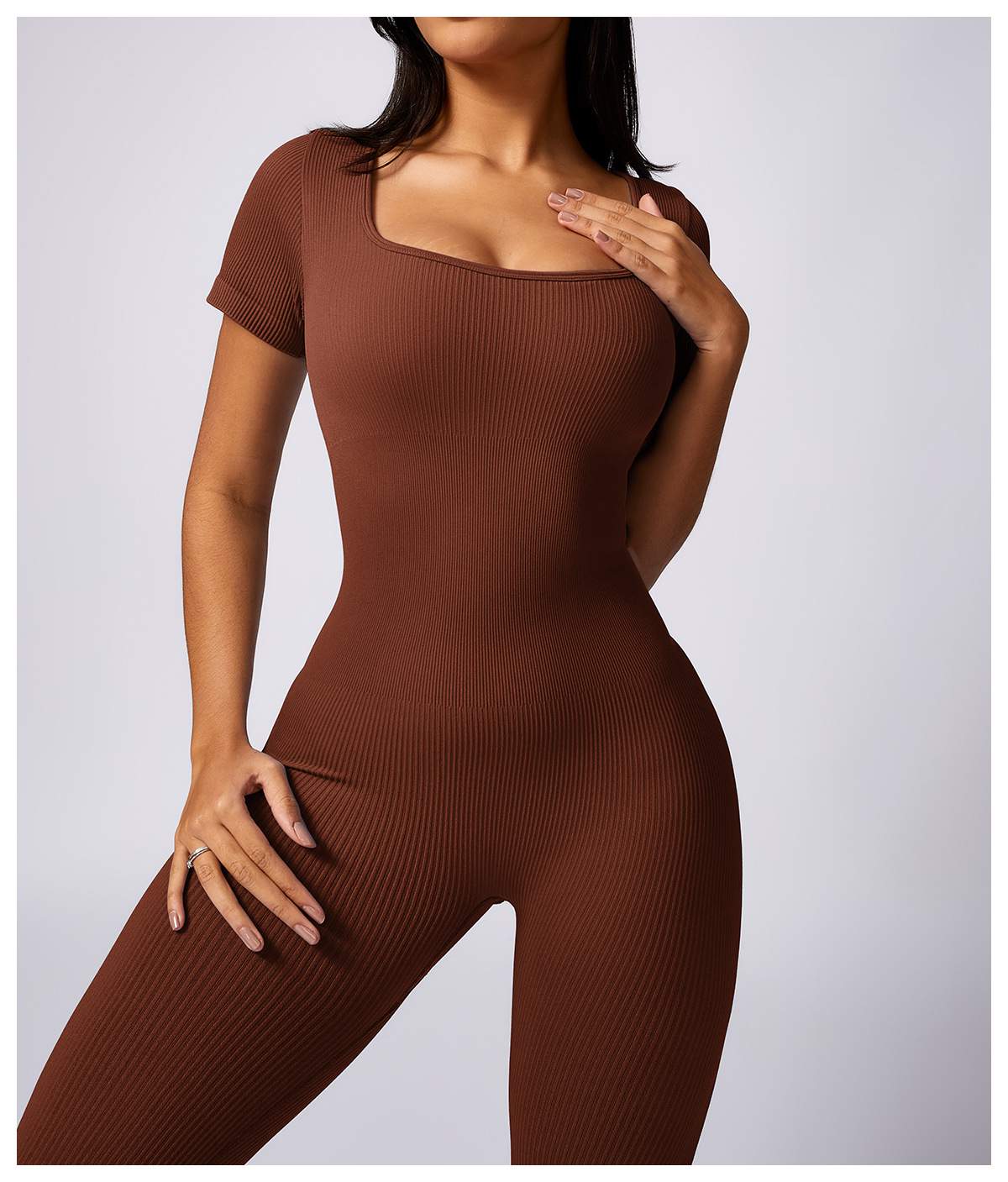 Ribbed Seamless Yoga Bodysuit