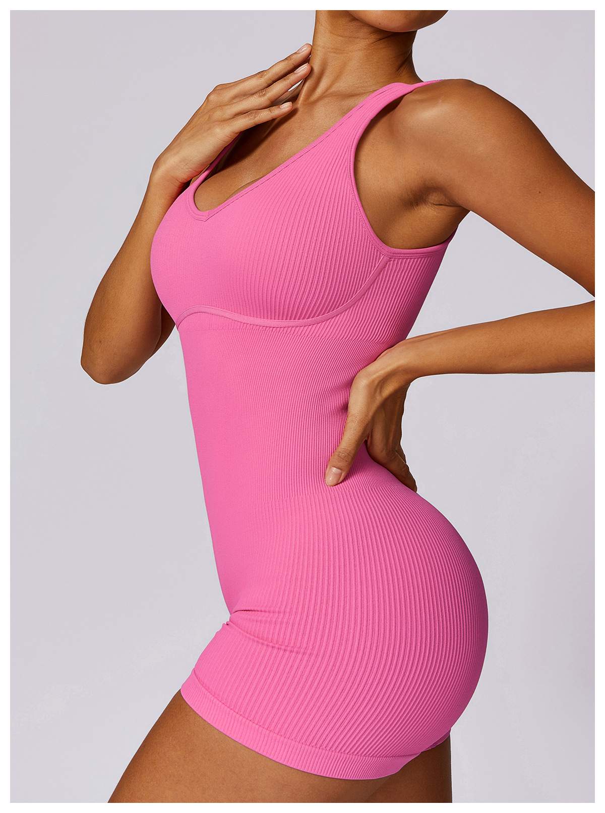 Ribbed Seamless Yoga Bodysuit